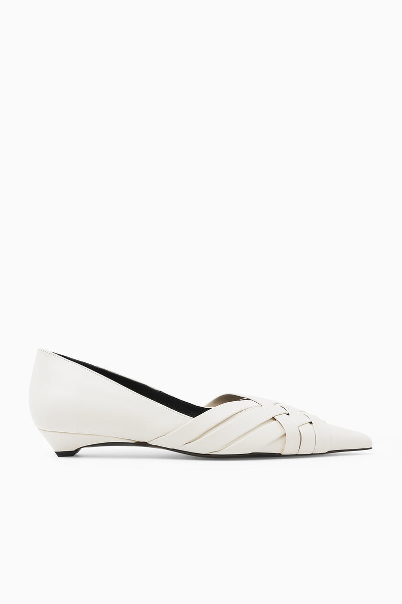 Cos Crossover Ballet Flats In White