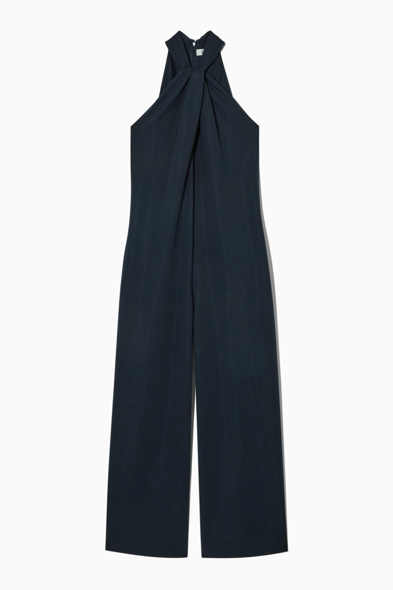 Twist-Detail Halterneck Jumpsuit