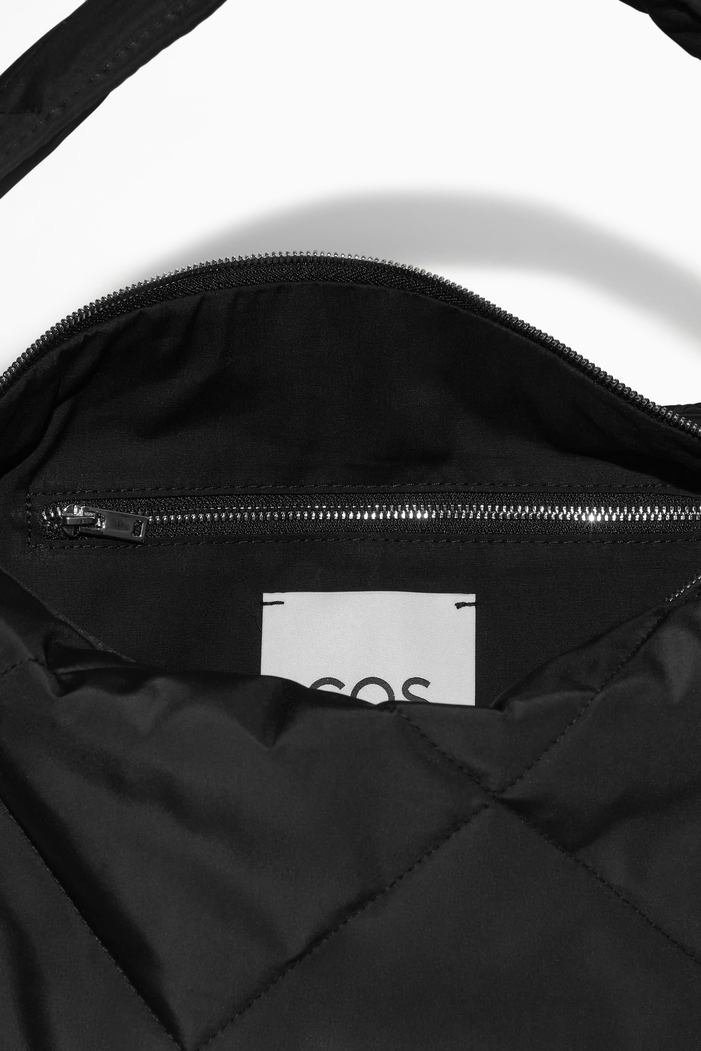 DIAMOND-QUILTED SHOULDER BAG - BLACK | COS