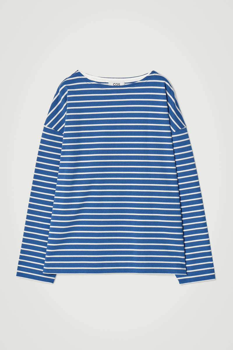 Relaxed Striped Boat-Neck T-Shirt
