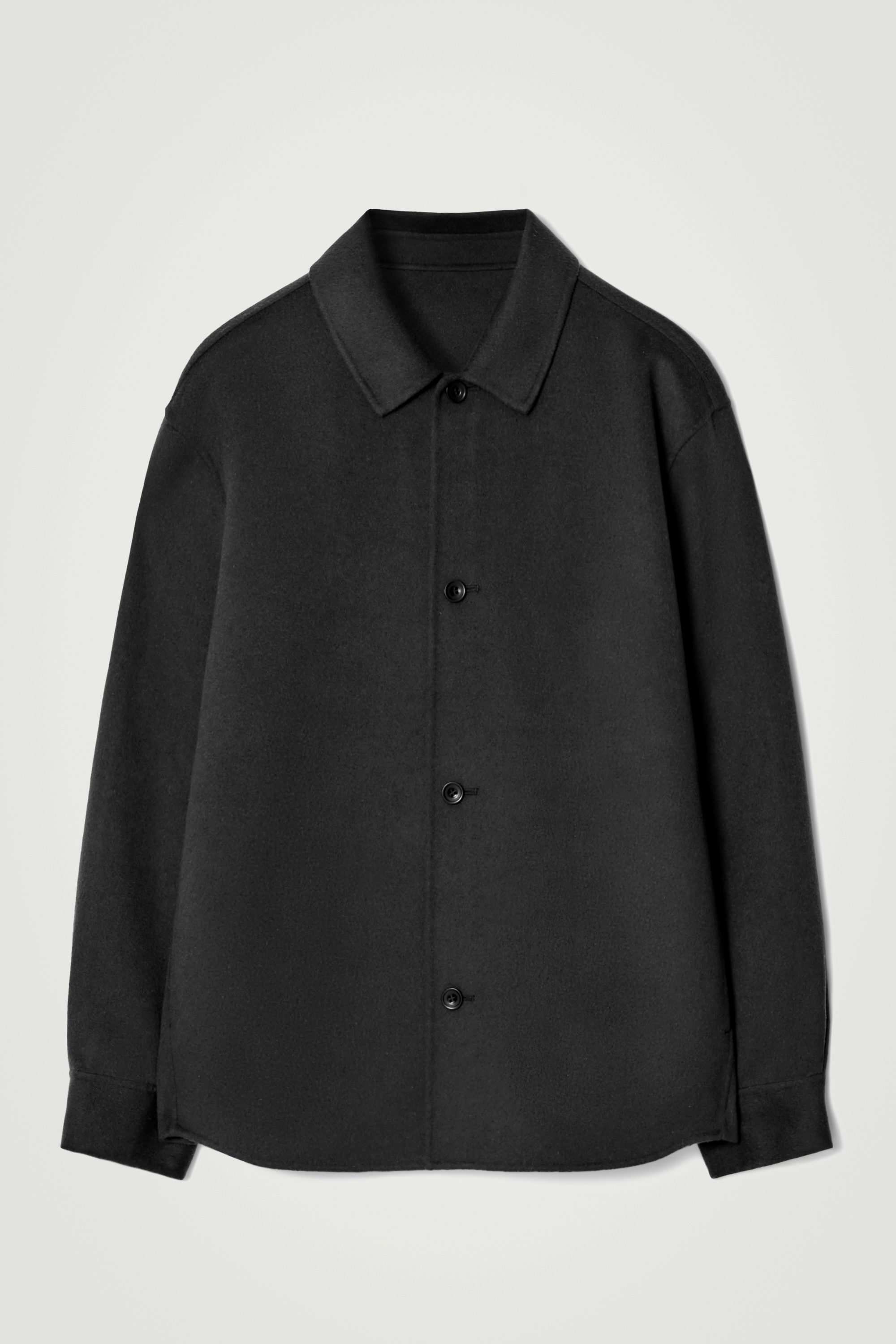 DOUBLE-FACED WOOL OVERSHIRT - BLACK | COS