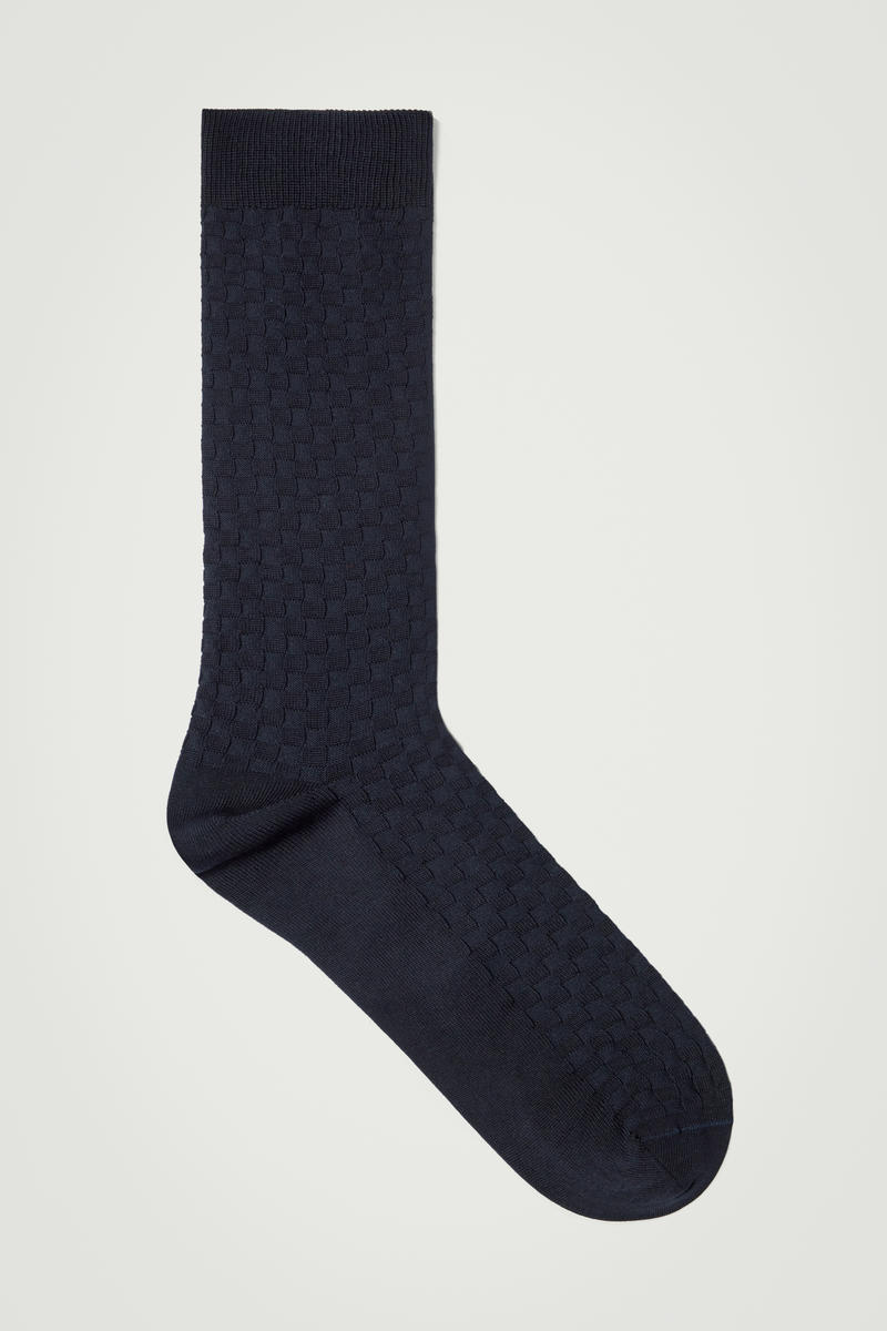 Woven-Check Tailoring Socks