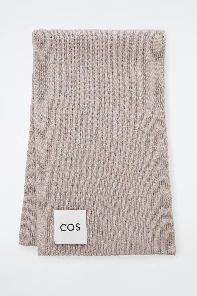 Ribbed Wool And Cashmere Scarf