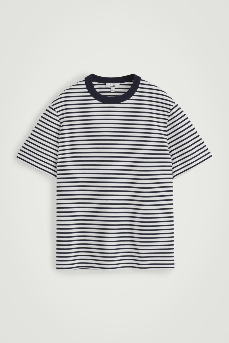 Interlock Cotton Crew-Neck T-Shirt in Navy