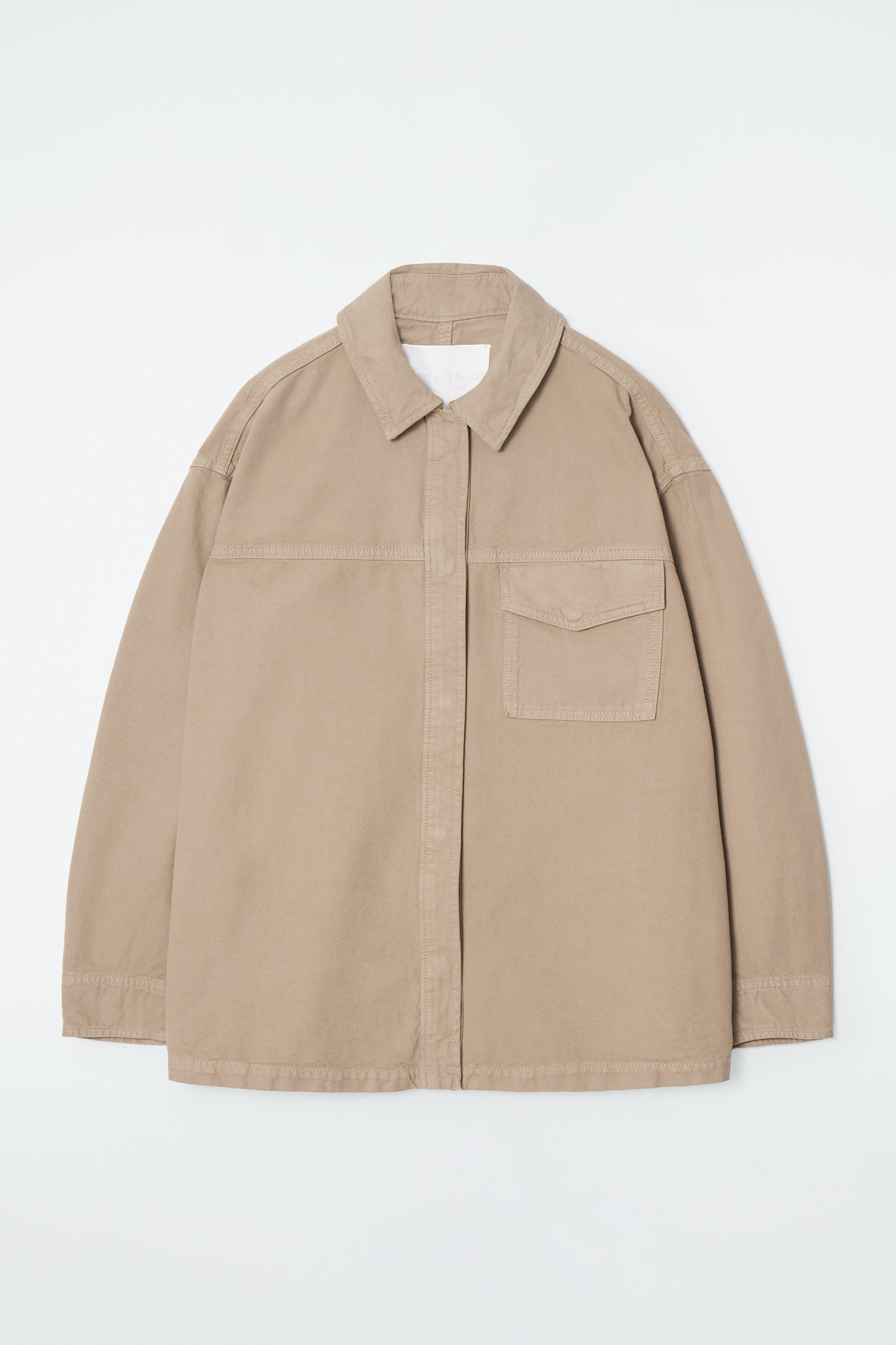 OVERSIZED-HEMDJACKE KHAKI COS
