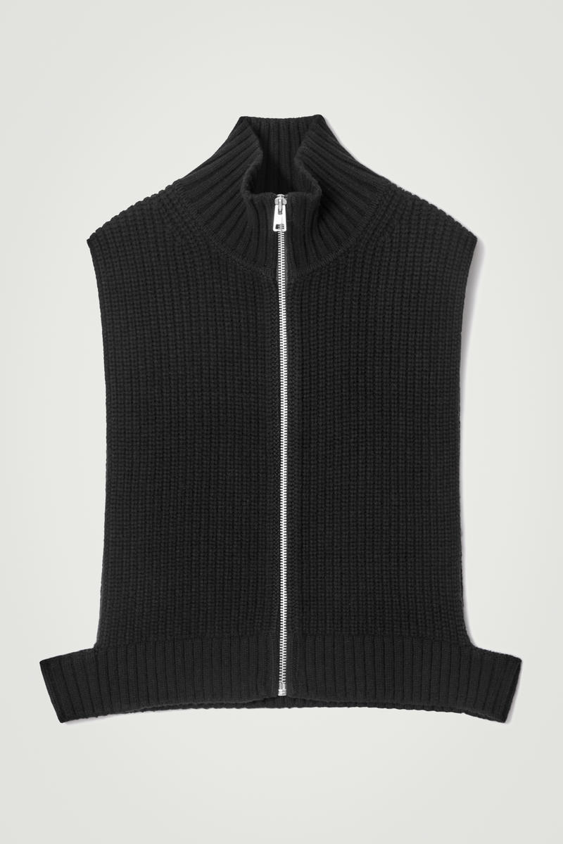 COS OPEN-SIDE ZIP-UP WOOL VEST