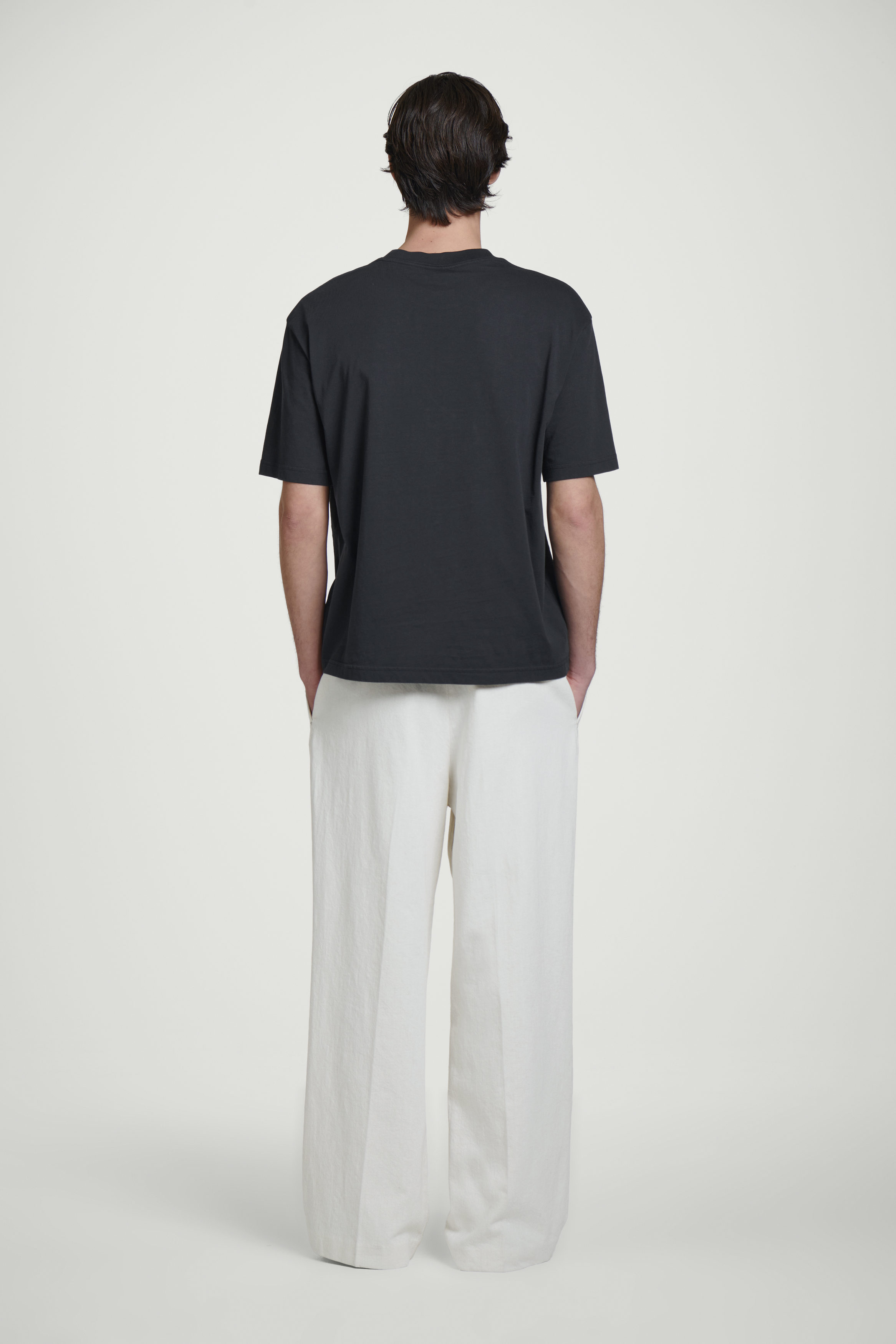 CASA FLINE ORGANIC COTTON T-SHIRT ネイビー RELAXED LIGHTWEIGHT COTTON T-SHIRT - NAVY | COS