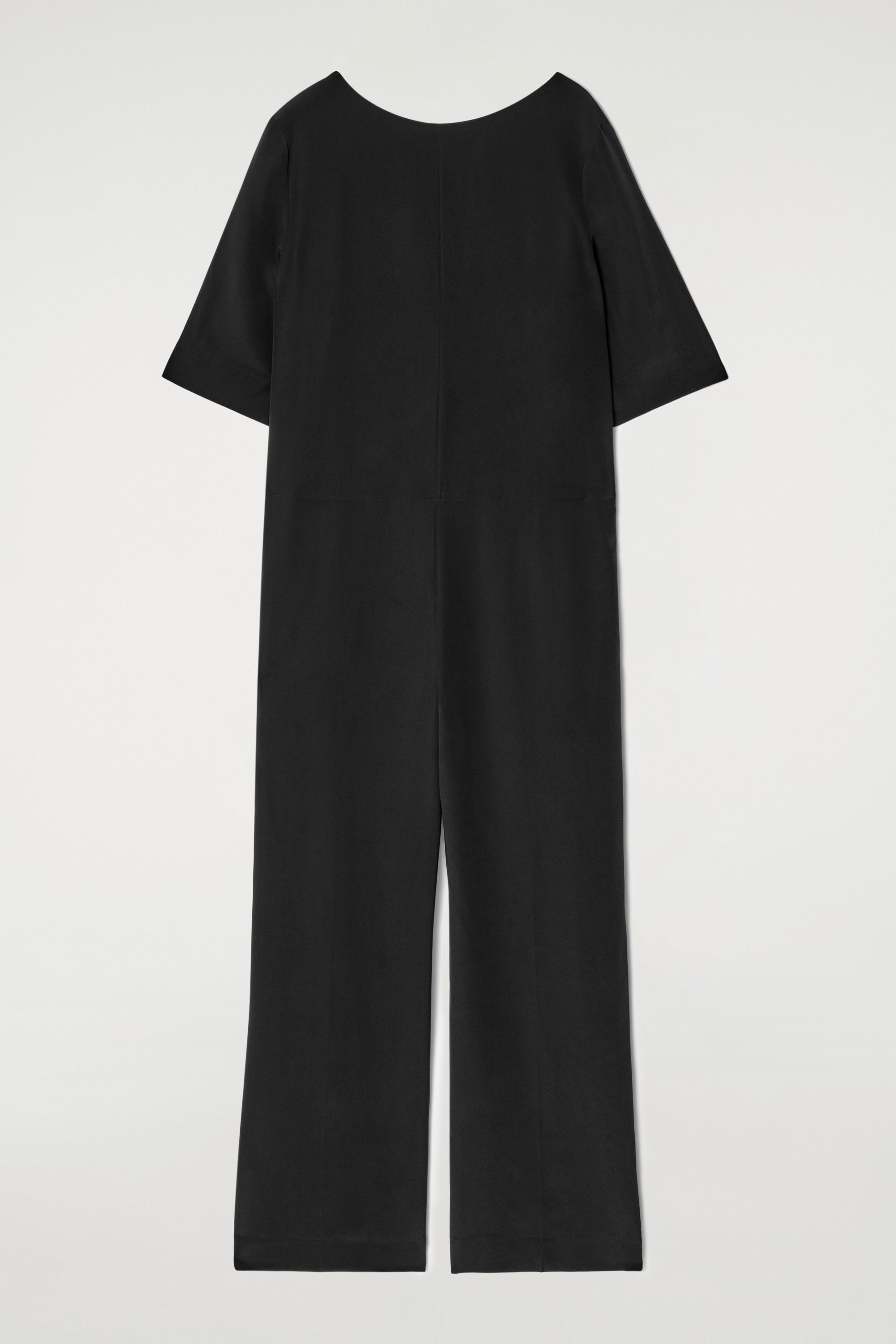 新品 COS コス ラップフロント LINEN JUMPSUIT ブラック 36 WRAP-FRONT LINEN JUMPSUIT - BLACK | COS