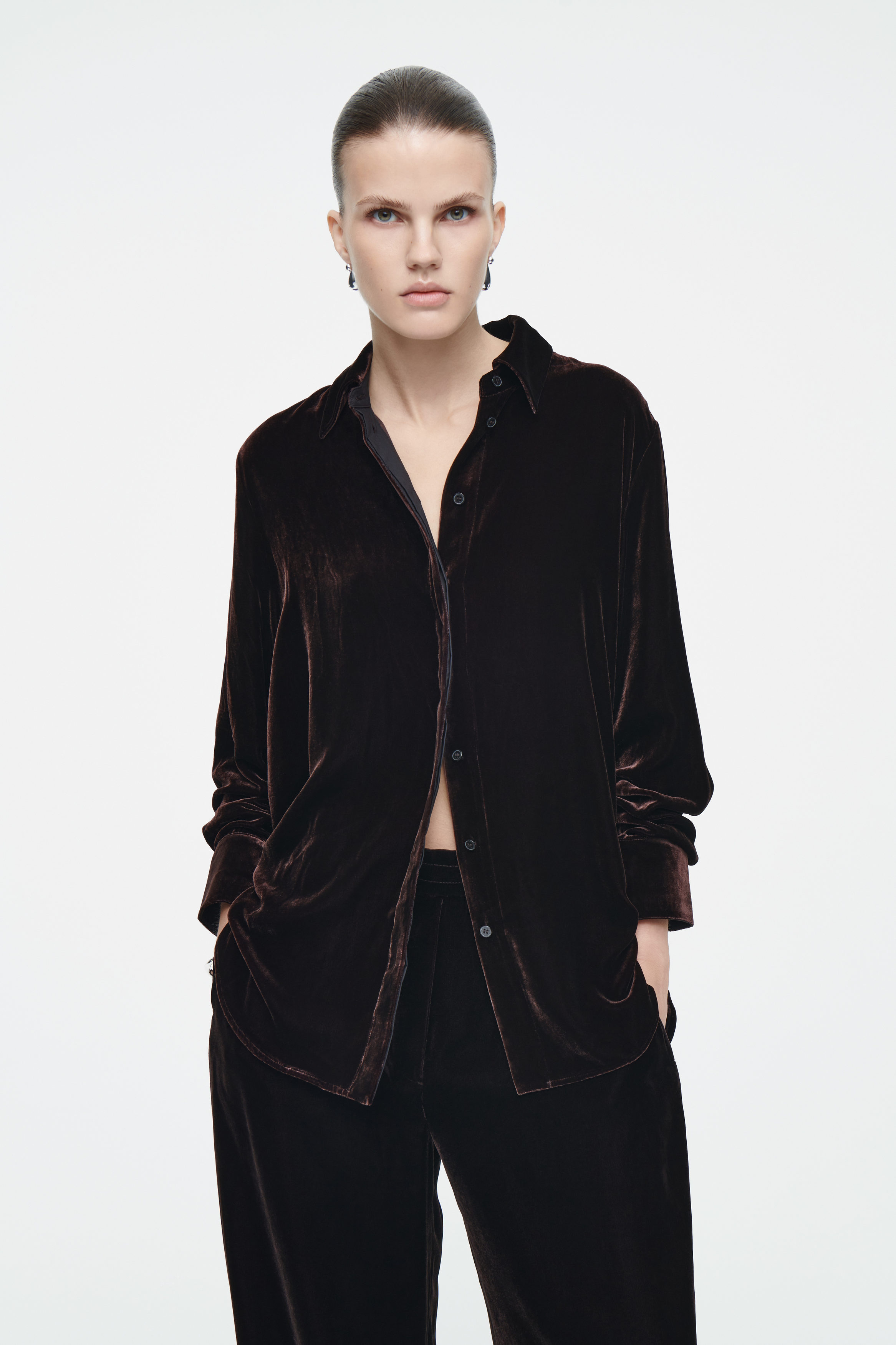 Black victorian jacquard velvet top TW609 – DARK IN LOVE