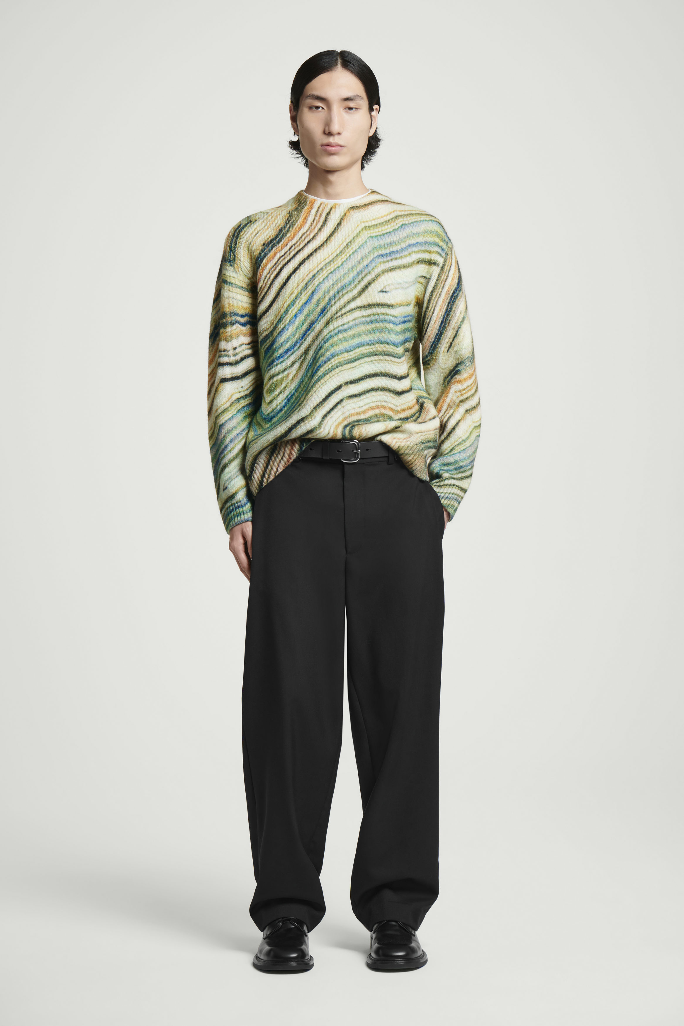 ニット・セーター ASCLO Pleddy Stripe Cotton Collar Knit (2color) Abby Color-Block Sweater | GUESS Factory