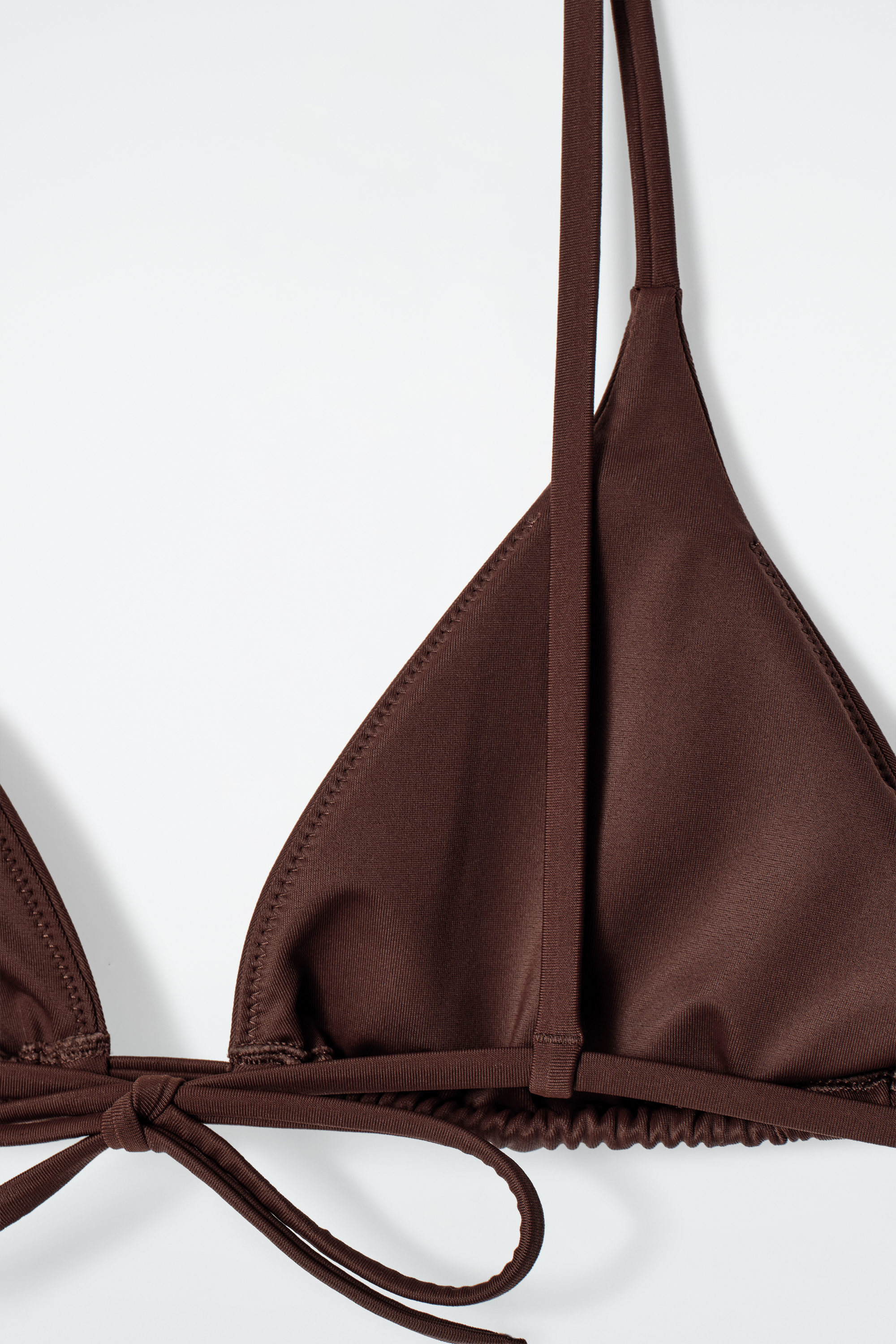 TRIANGLE BIKINI TOP - BROWN