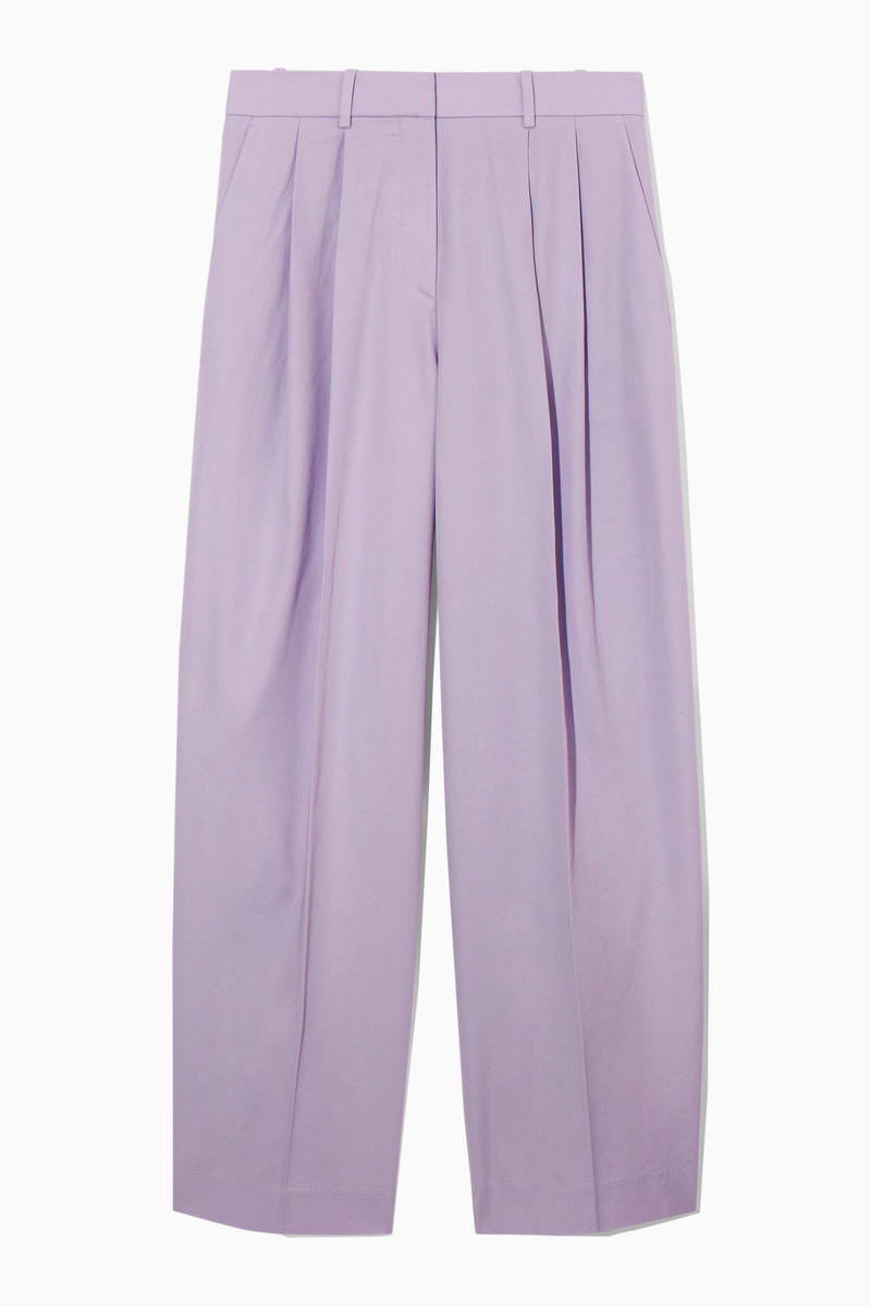 Wide-Leg Tailored Trousers in Purple