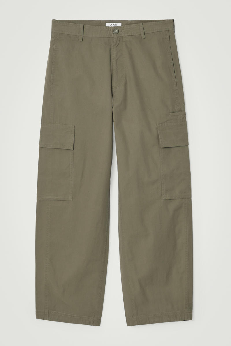 Cotton Cargo Trousers in Green