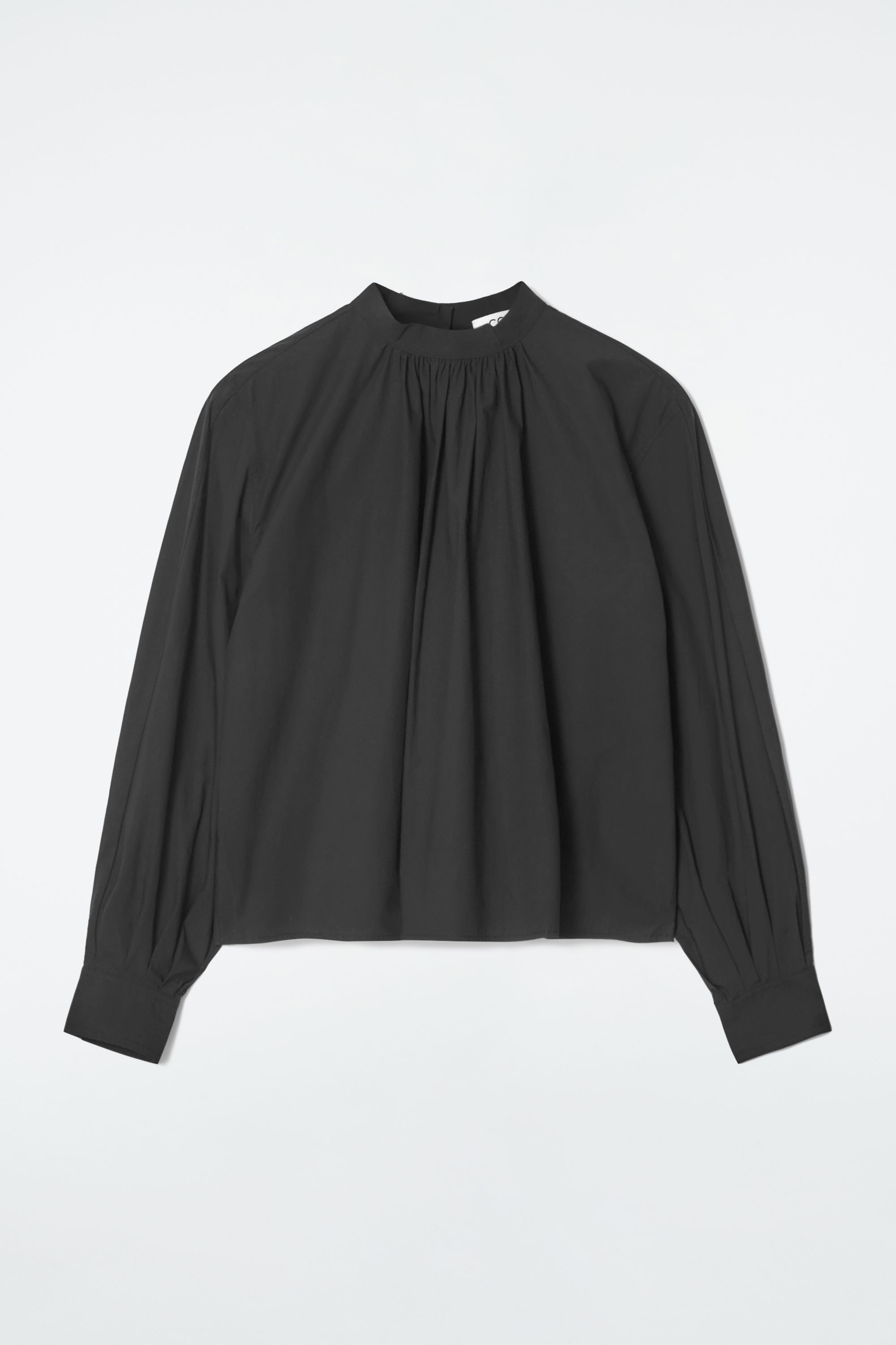 GATHERED COTTON BLOUSE - BLACK | COS US