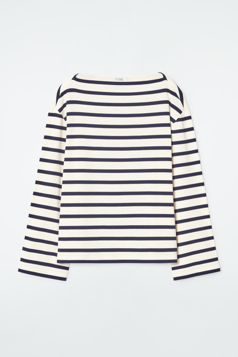 Striped Boat-Neck Top