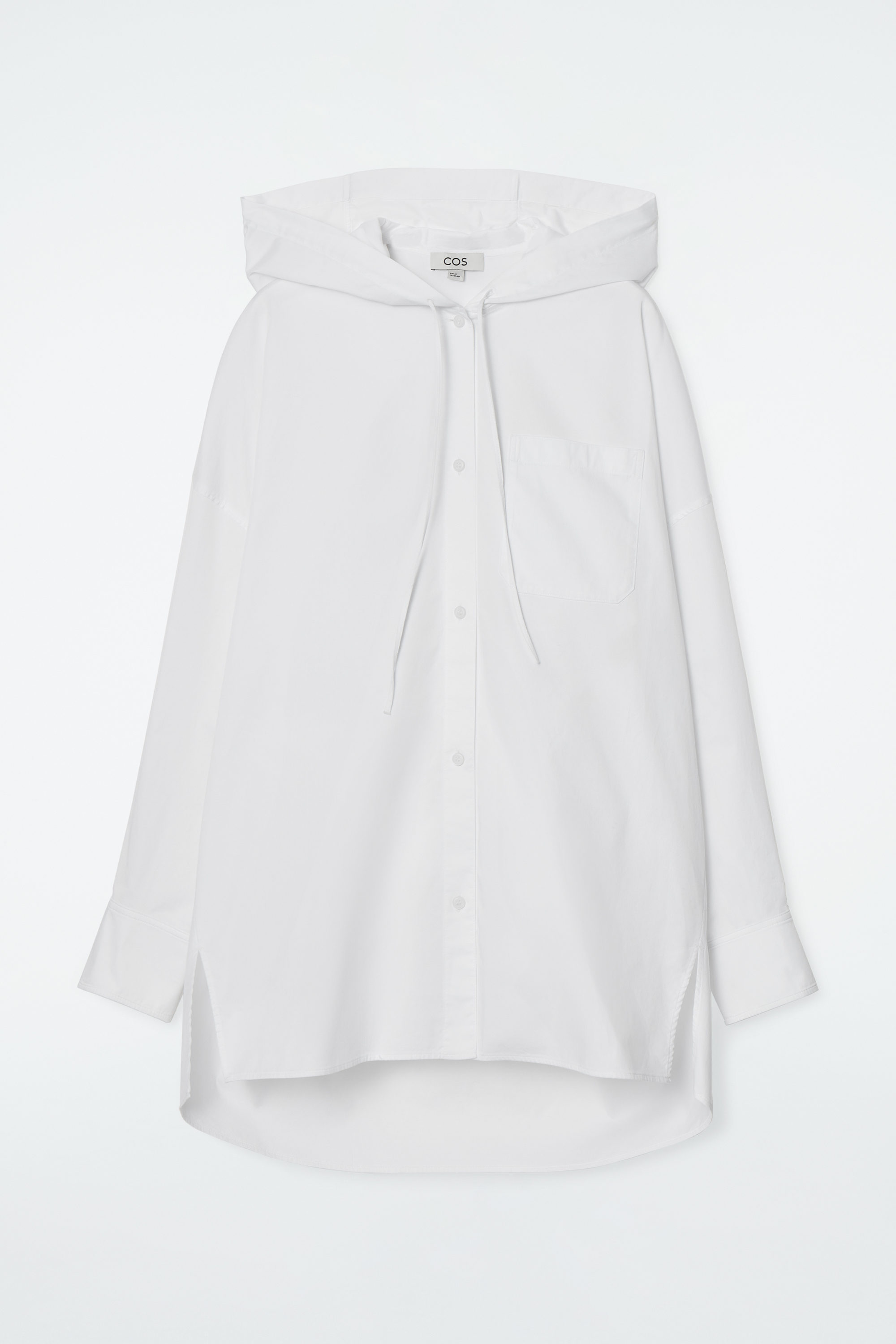 OVERSIZED HOODED SHIRT - WHITE