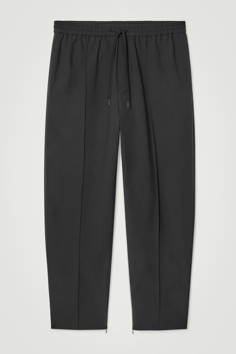 Pintucked Tapered Track Pants