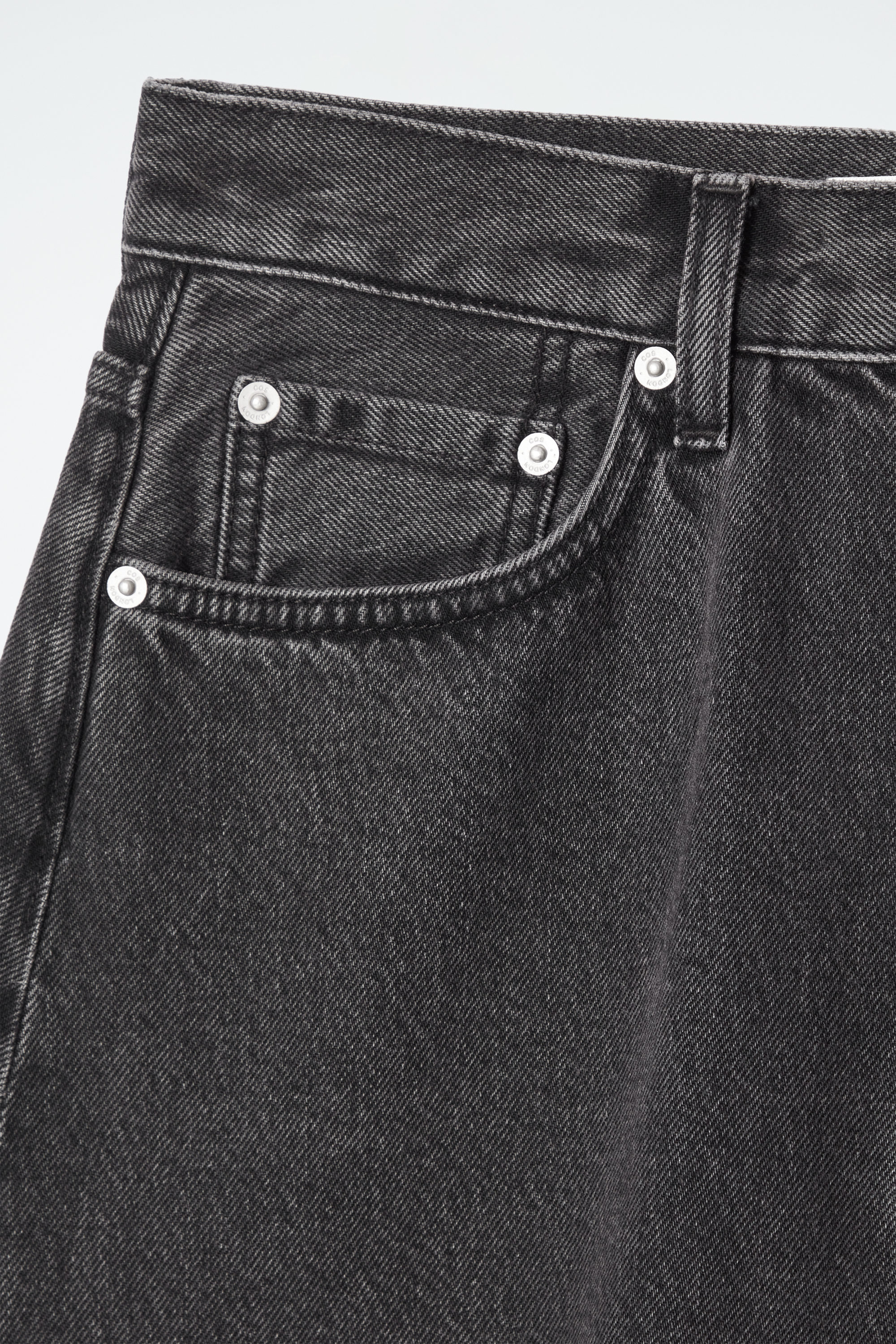 A-LINE DENIM MIDI SKIRT - BLACK | COS