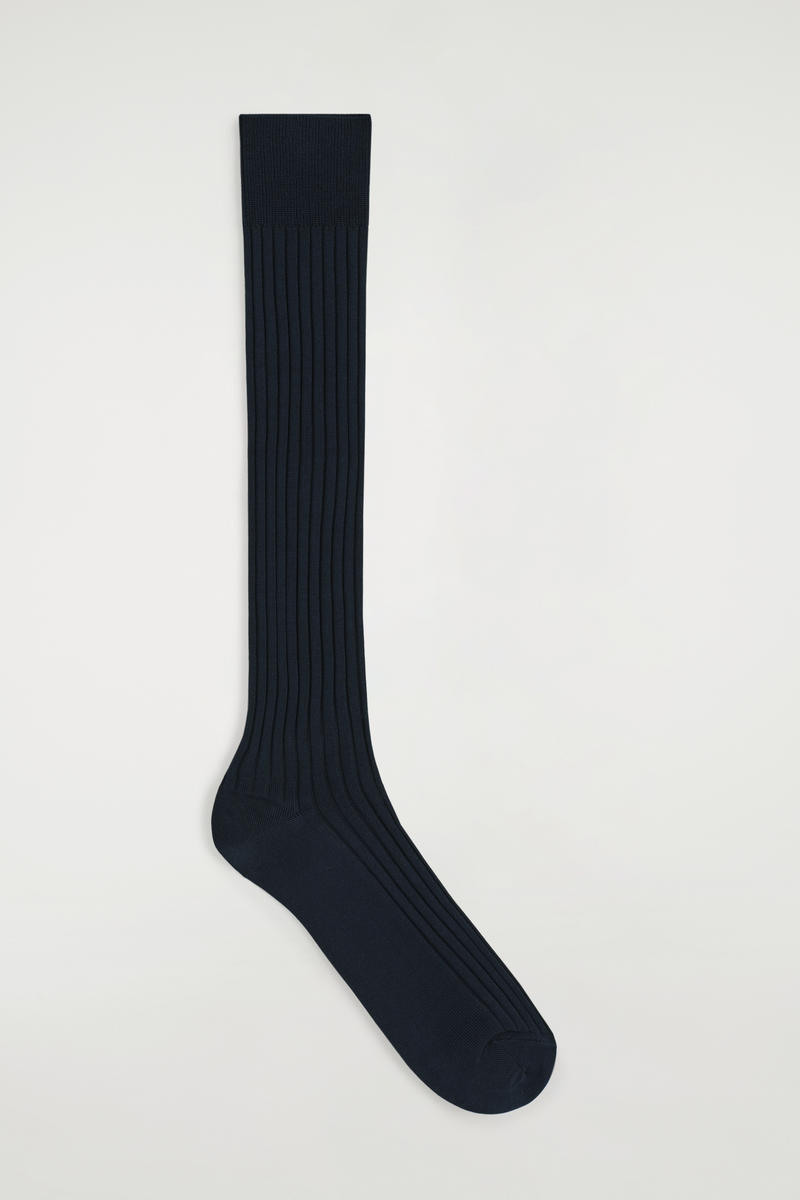 Cos Long Ribbed Cotton Socks