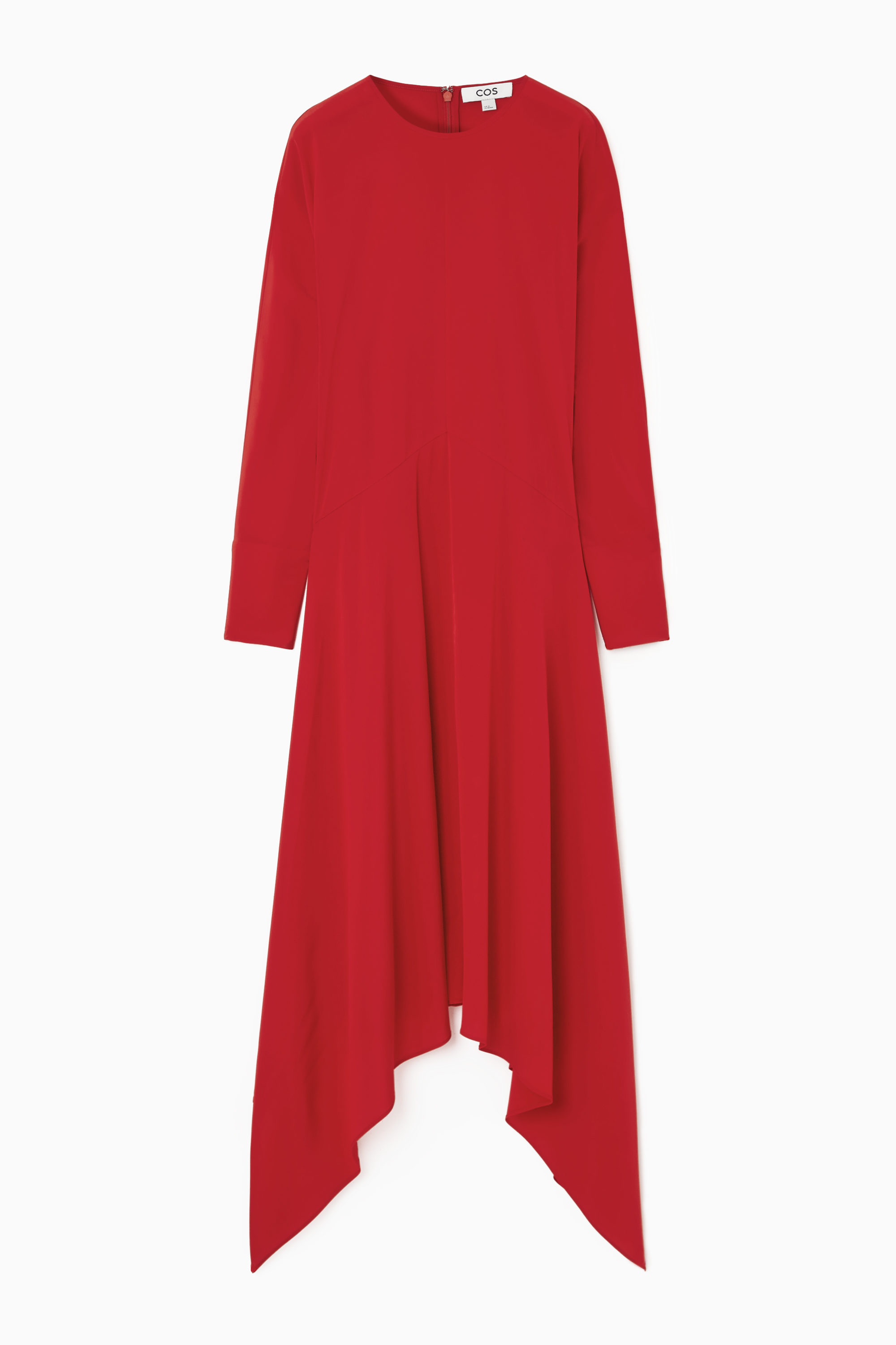 OPEN-SLEEVE SILK-BLEND DRESS - RED | COS