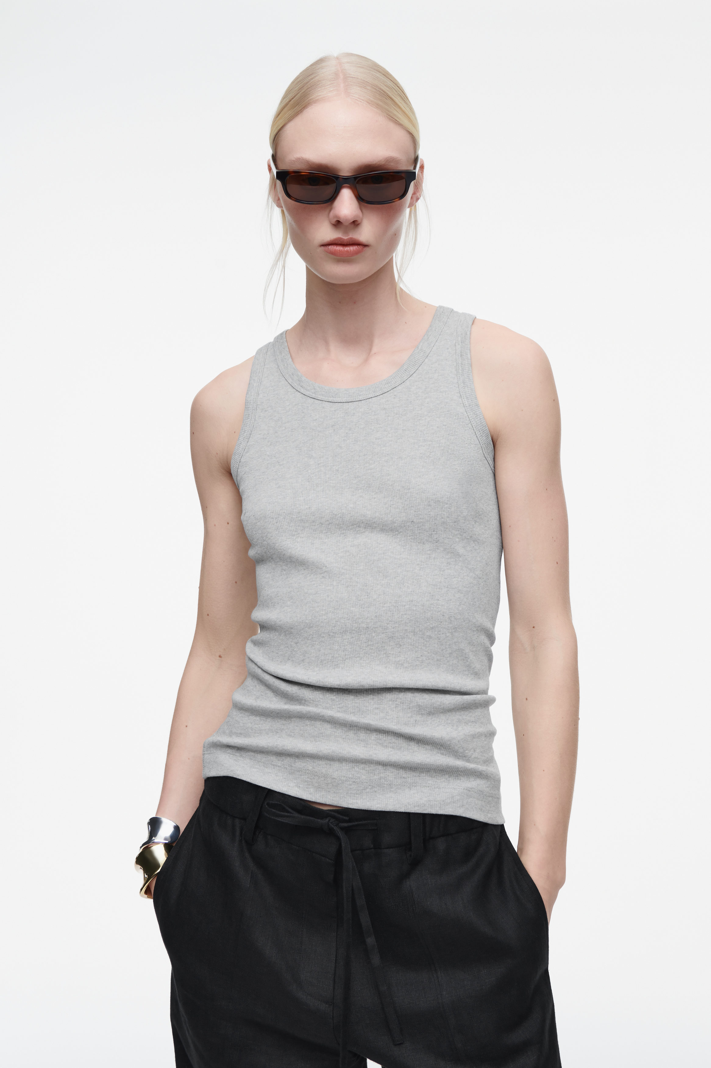 Nida Tank | Grey Melange – Black Box Boutique