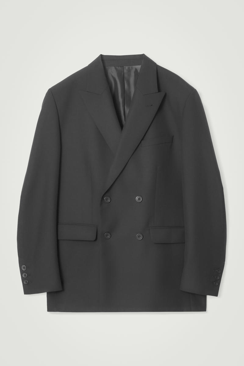 Relaxed Double-Breasted Wool Blazer