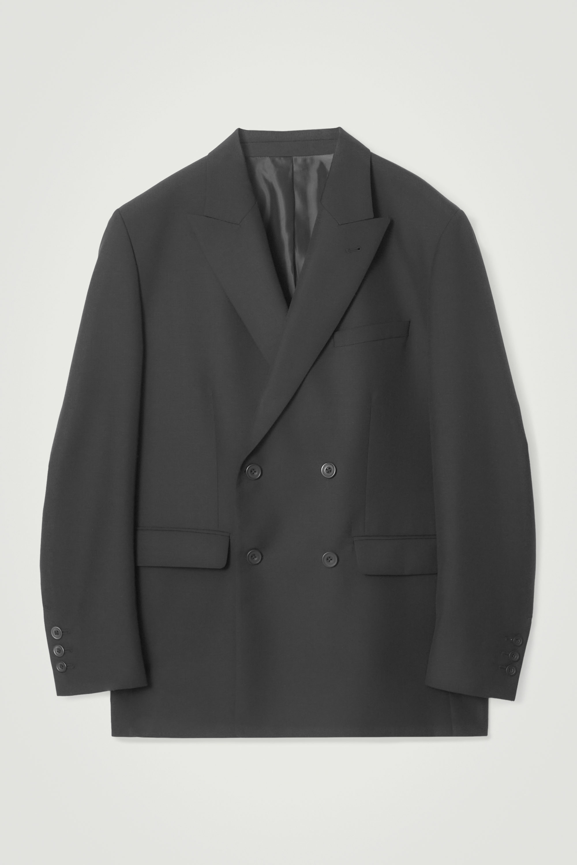 ジャケット Black Classic Double-Breasted Wool Blazer Double-breasted wool silk jacket in black | GUCCI® US