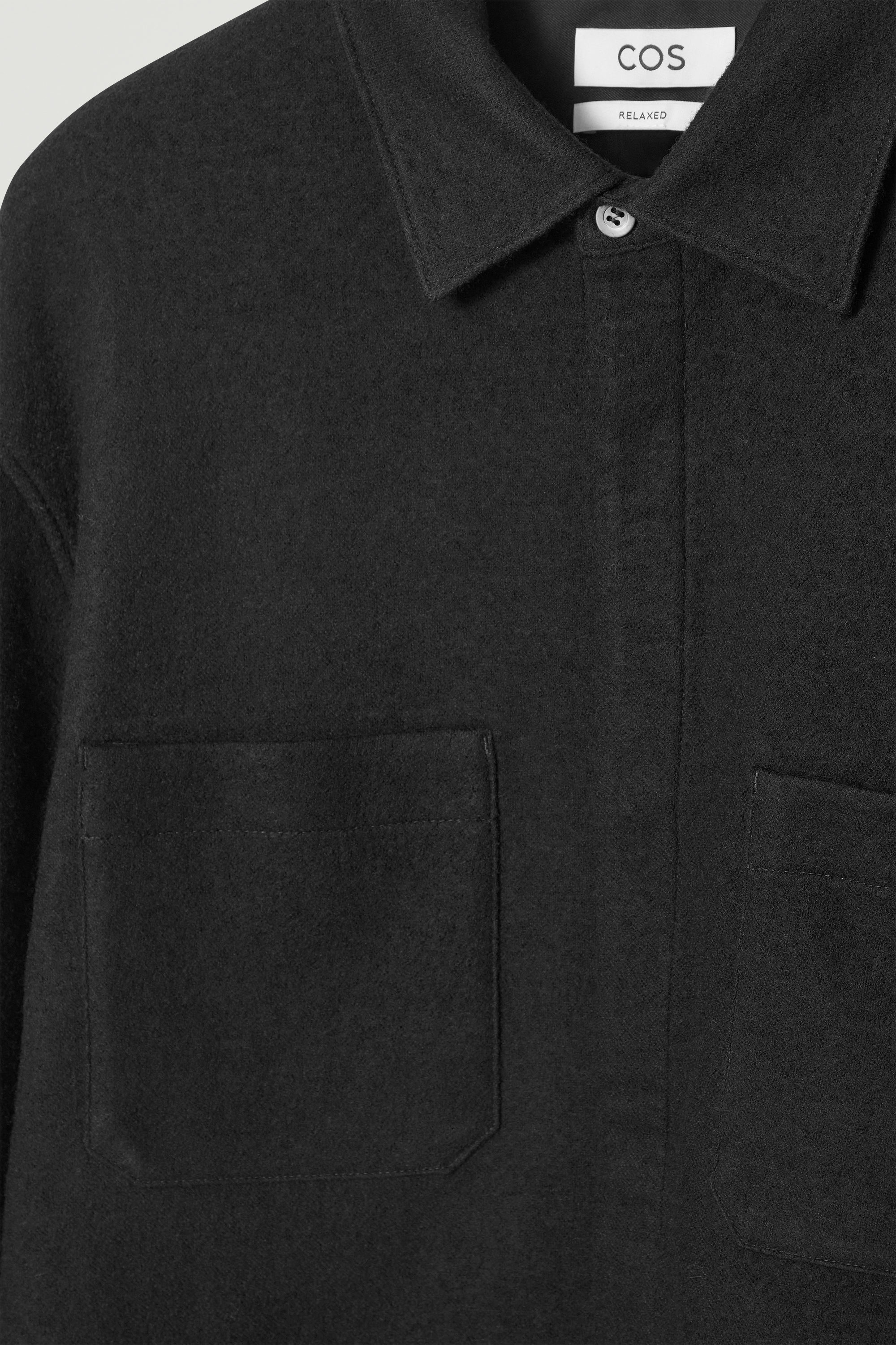 RELAXED BOILED-WOOL OVERSHIRT - BLACK | COS US