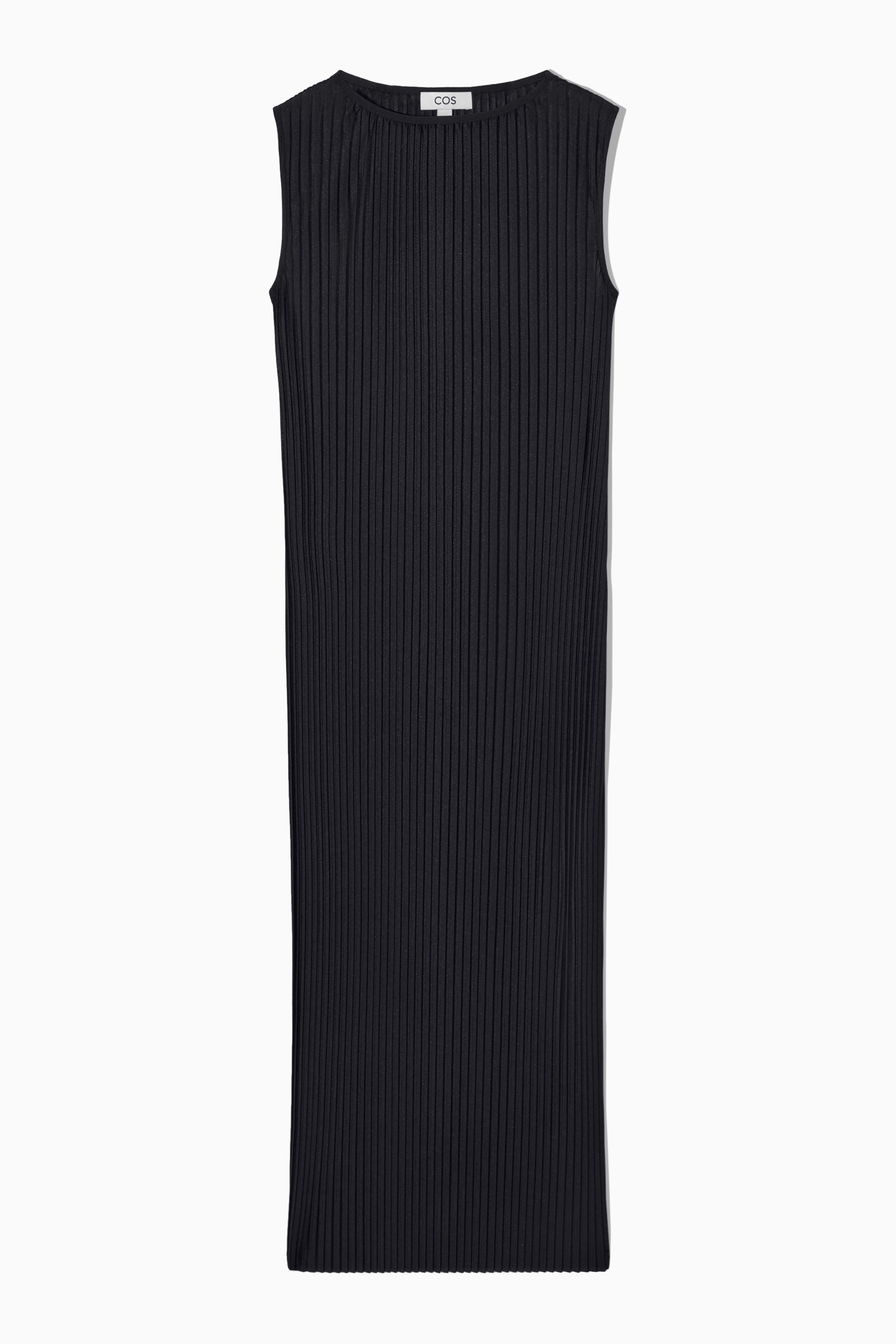 SLEEVELESS PLEATED MINI DRESS - BLACK - COS