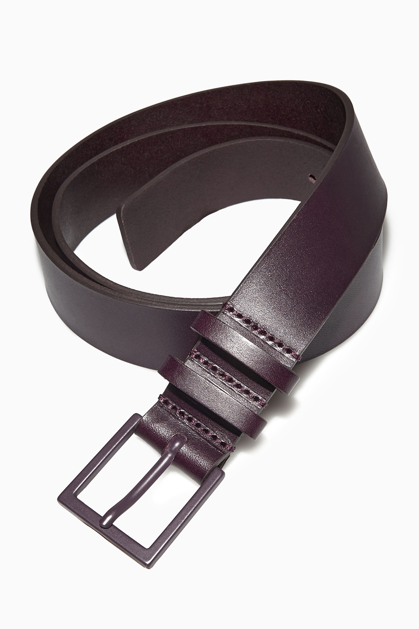 Classic leather belt - DARK RED - women | COS AU