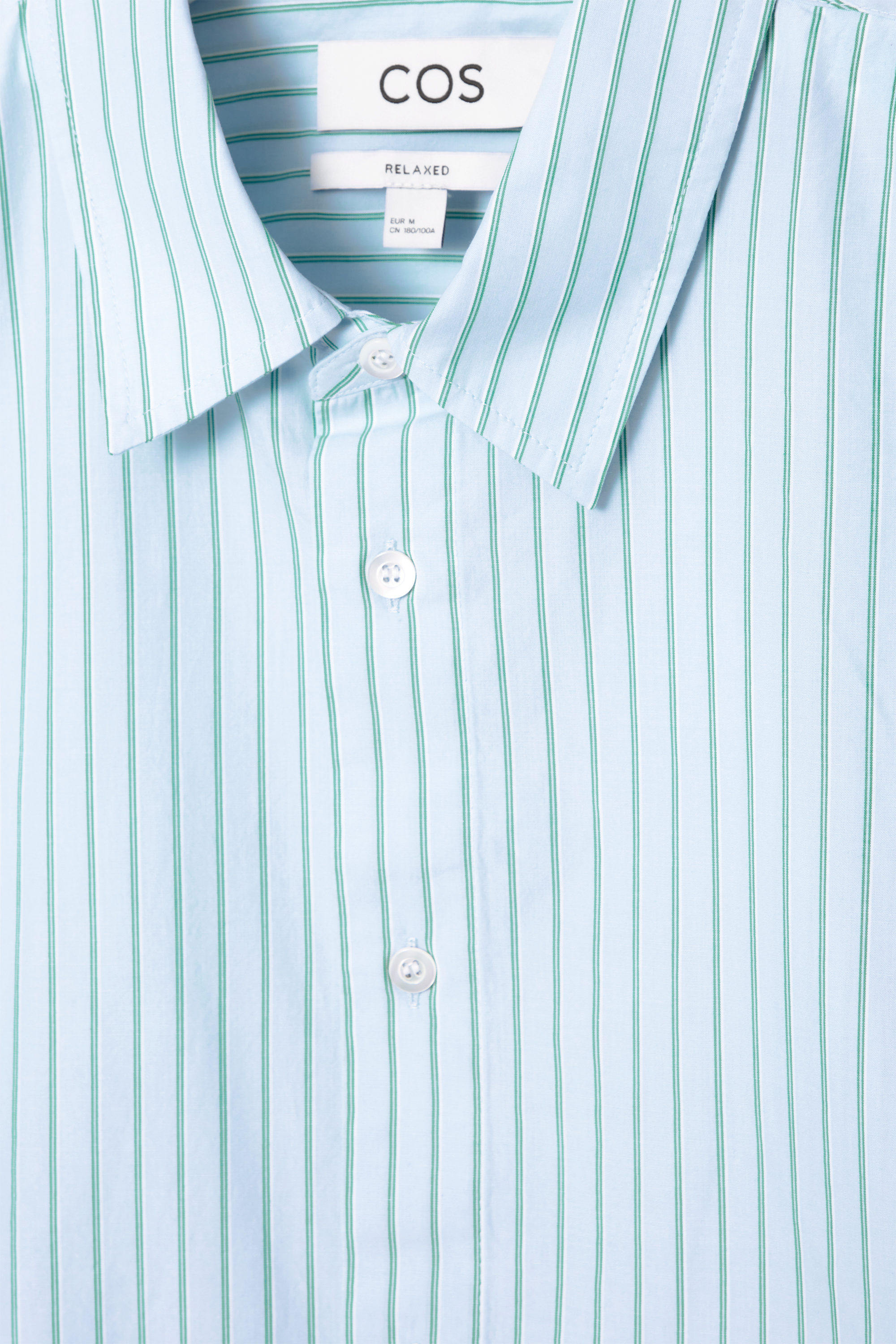 RELAXED STRIPED SHORT-SLEEVED SHIRT - BLUE / STRIPED | COS