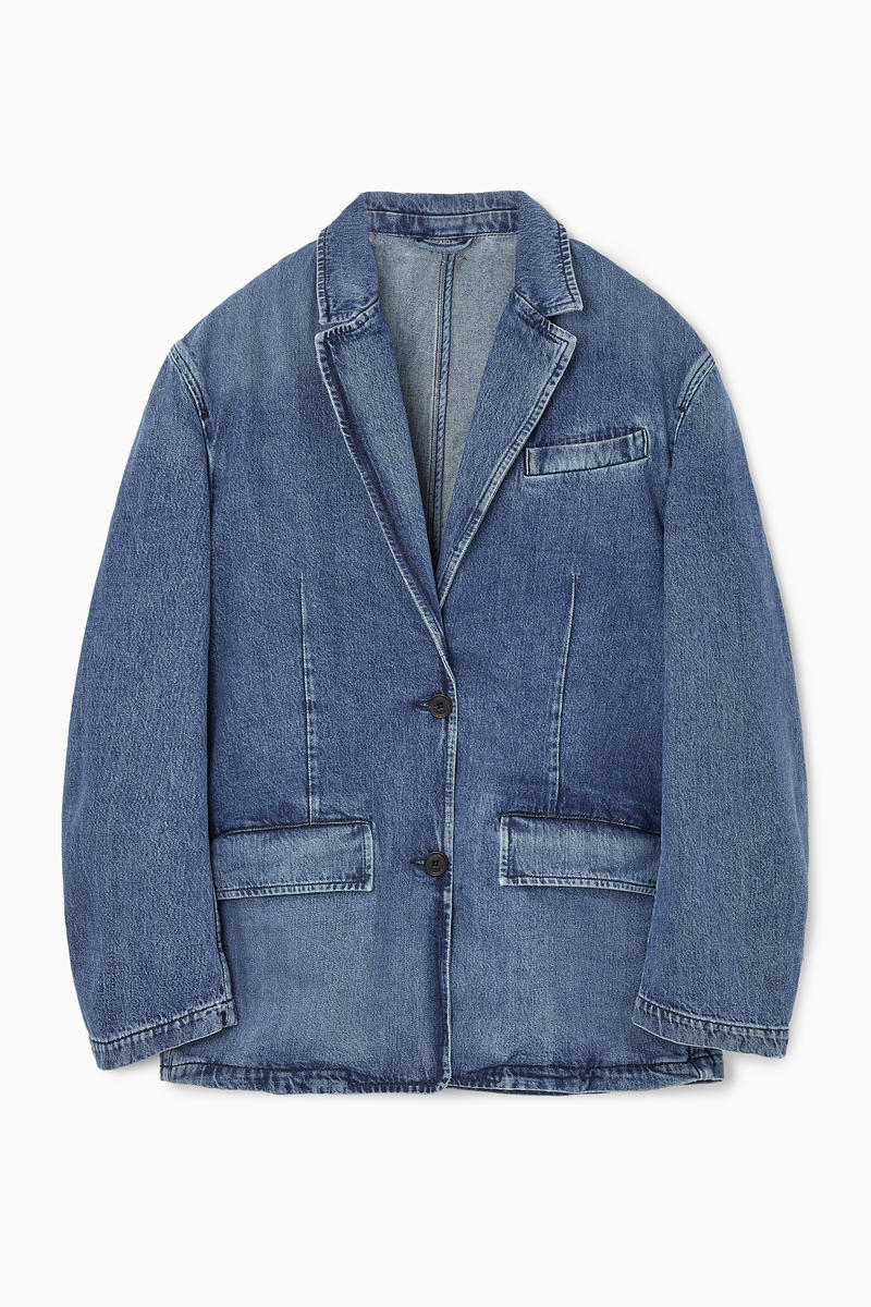 Single-Breasted Denim Blazer