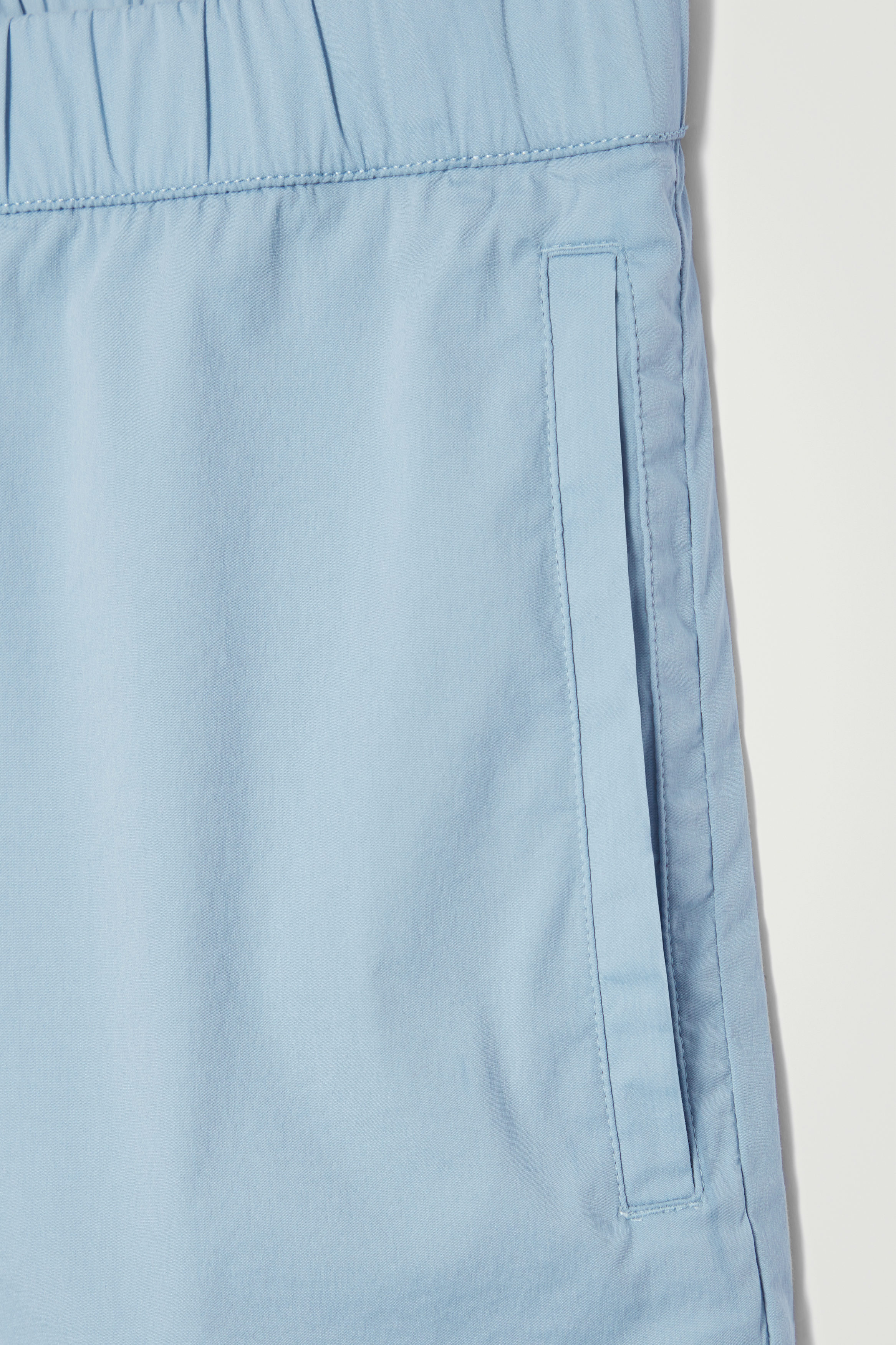 ELASTICATED COTTON-BLEND SHORTS - SKY BLUE | COS
