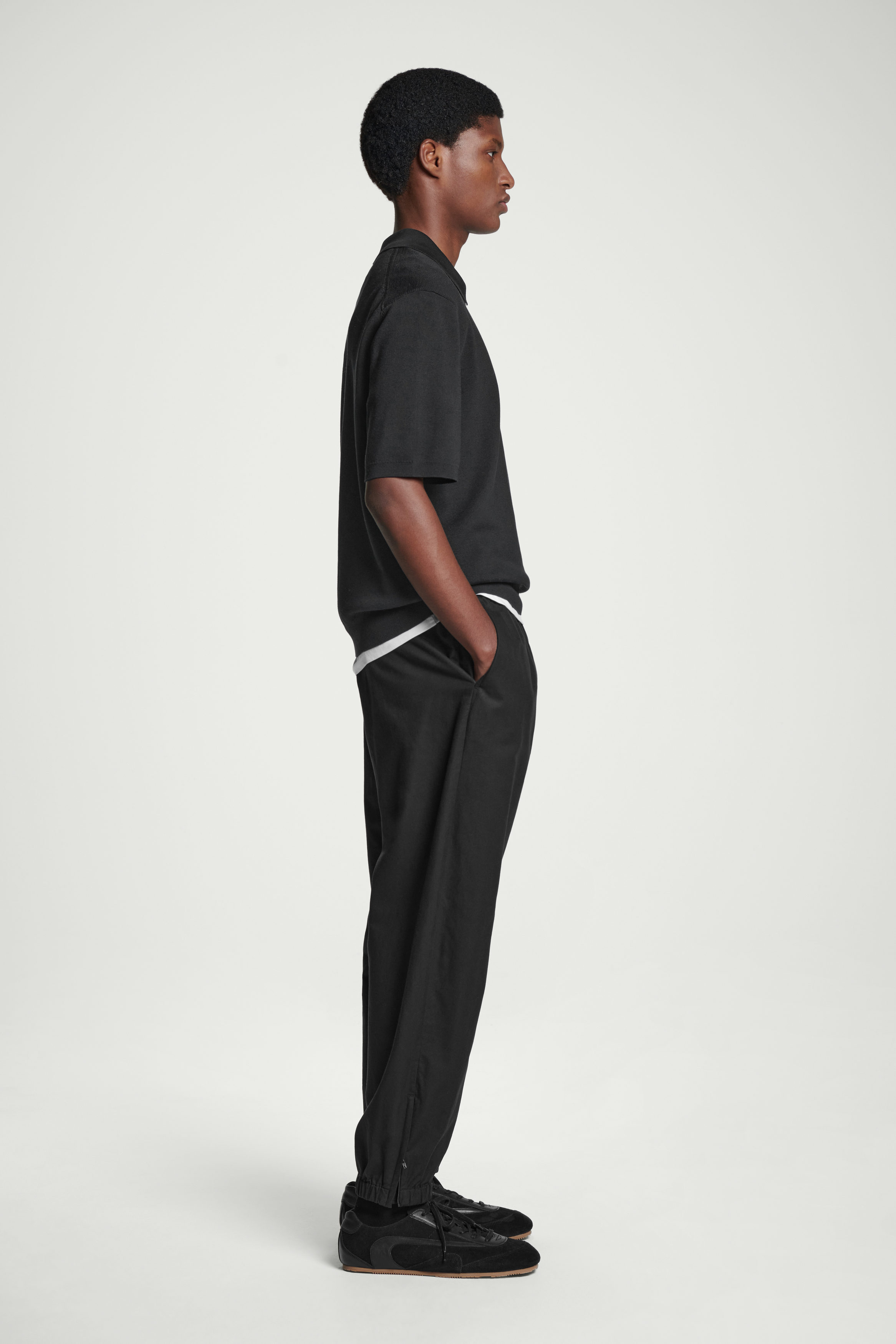 COOTIE/T/R TAPERED EASY PANTS/ブラックストライプ - THUMBING