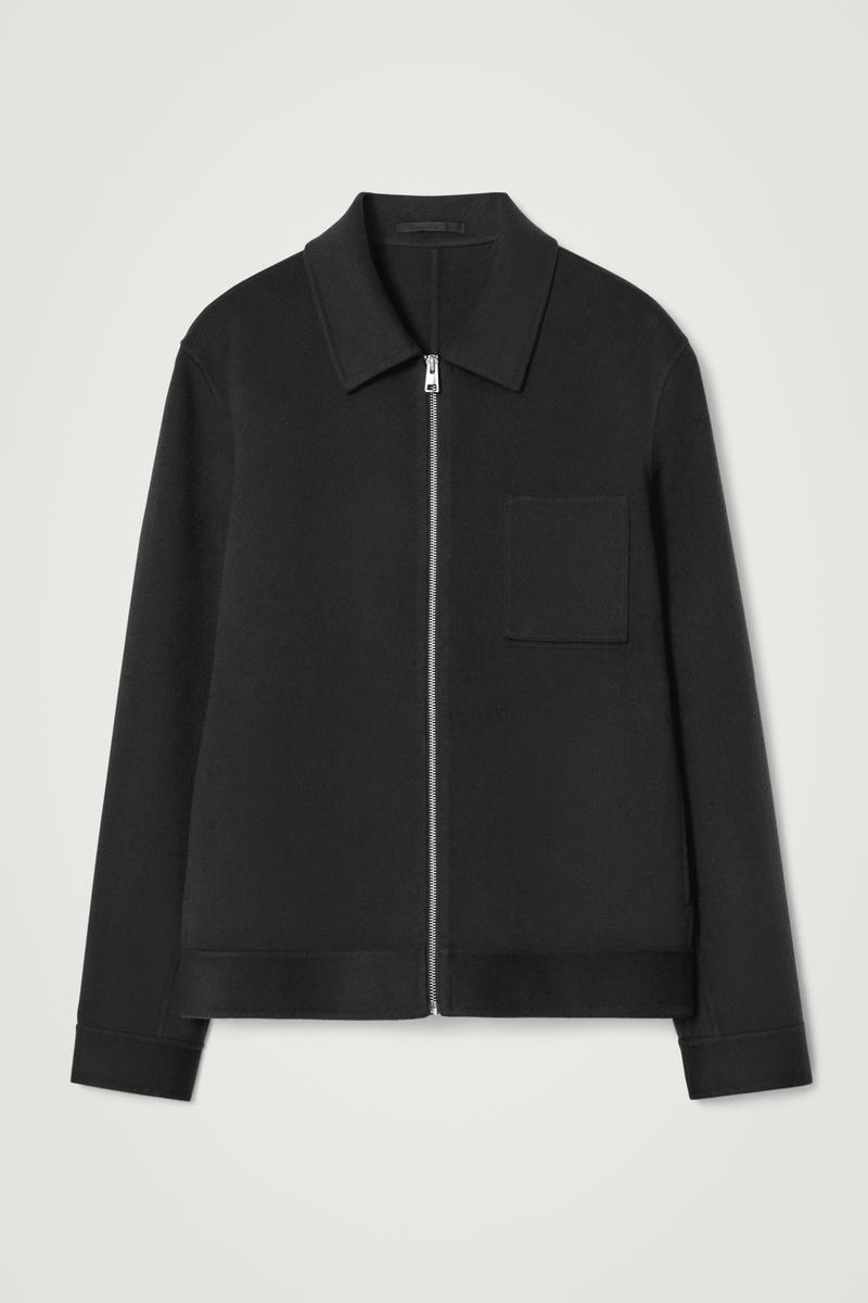 Double-Faced Wool Harrington Jacket