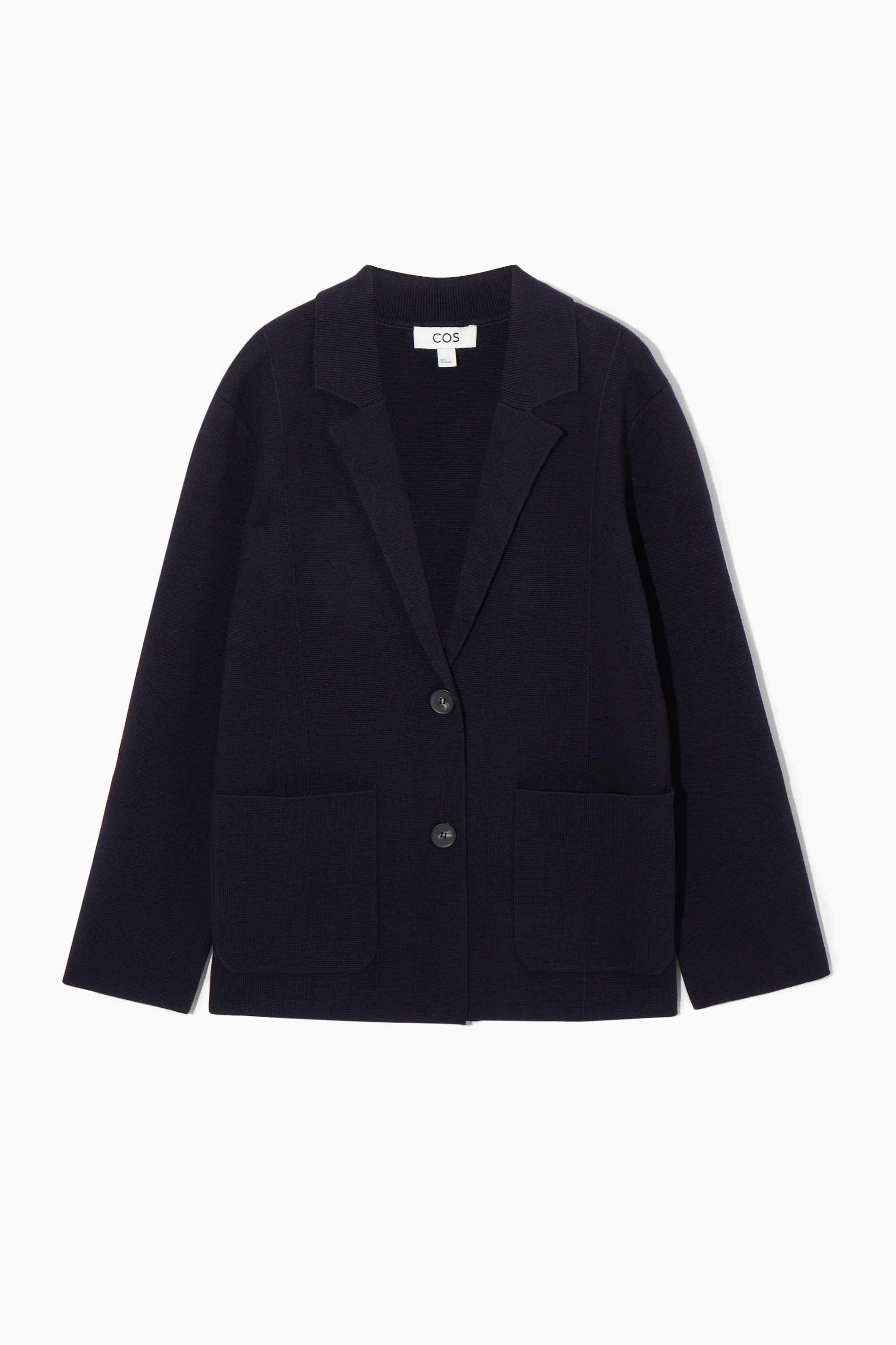 KNITTED WOOL BLAZER - DARK NAVY | COS