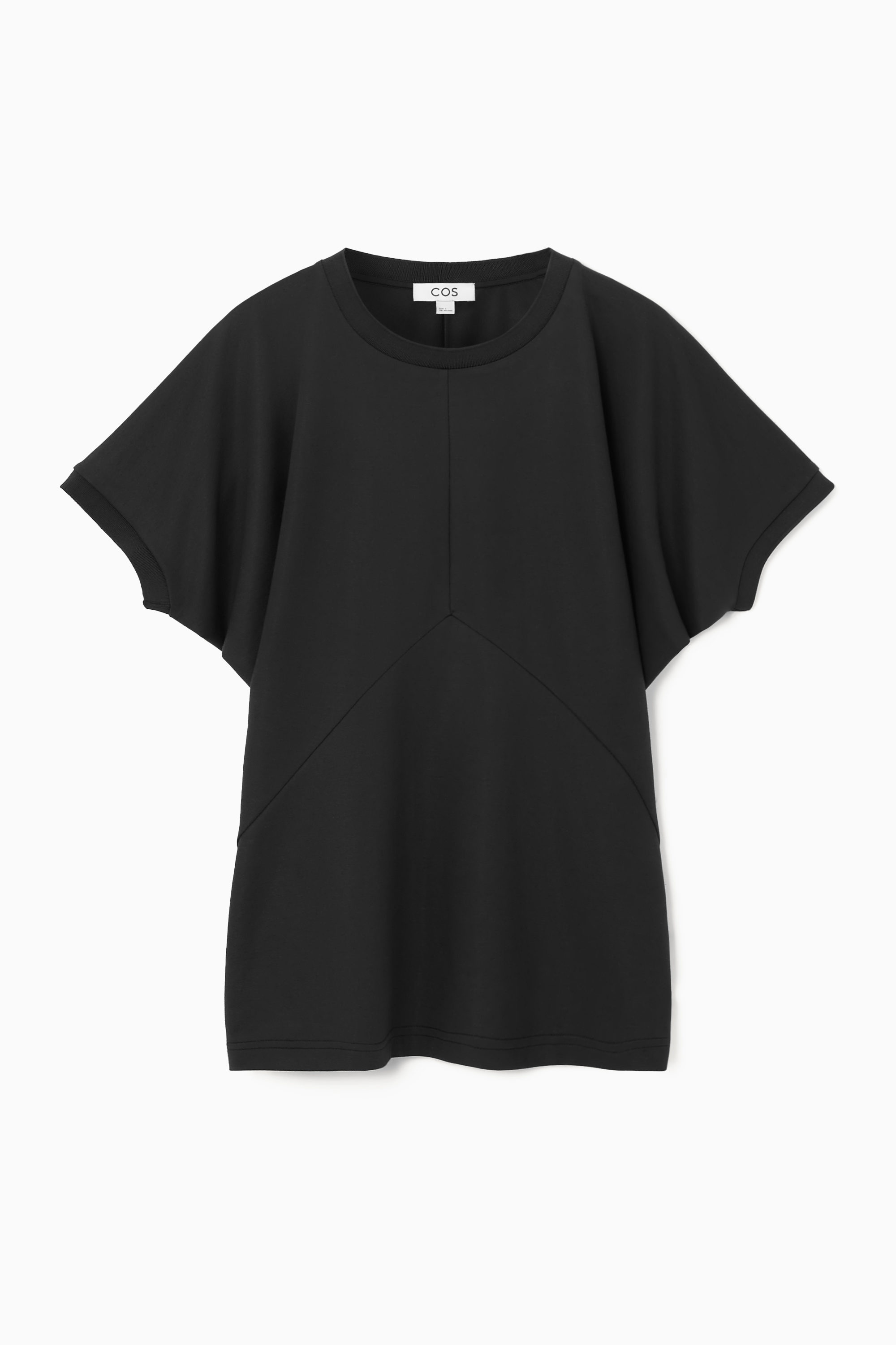 PANELED BATWING T-SHIRT - NAVY | COS