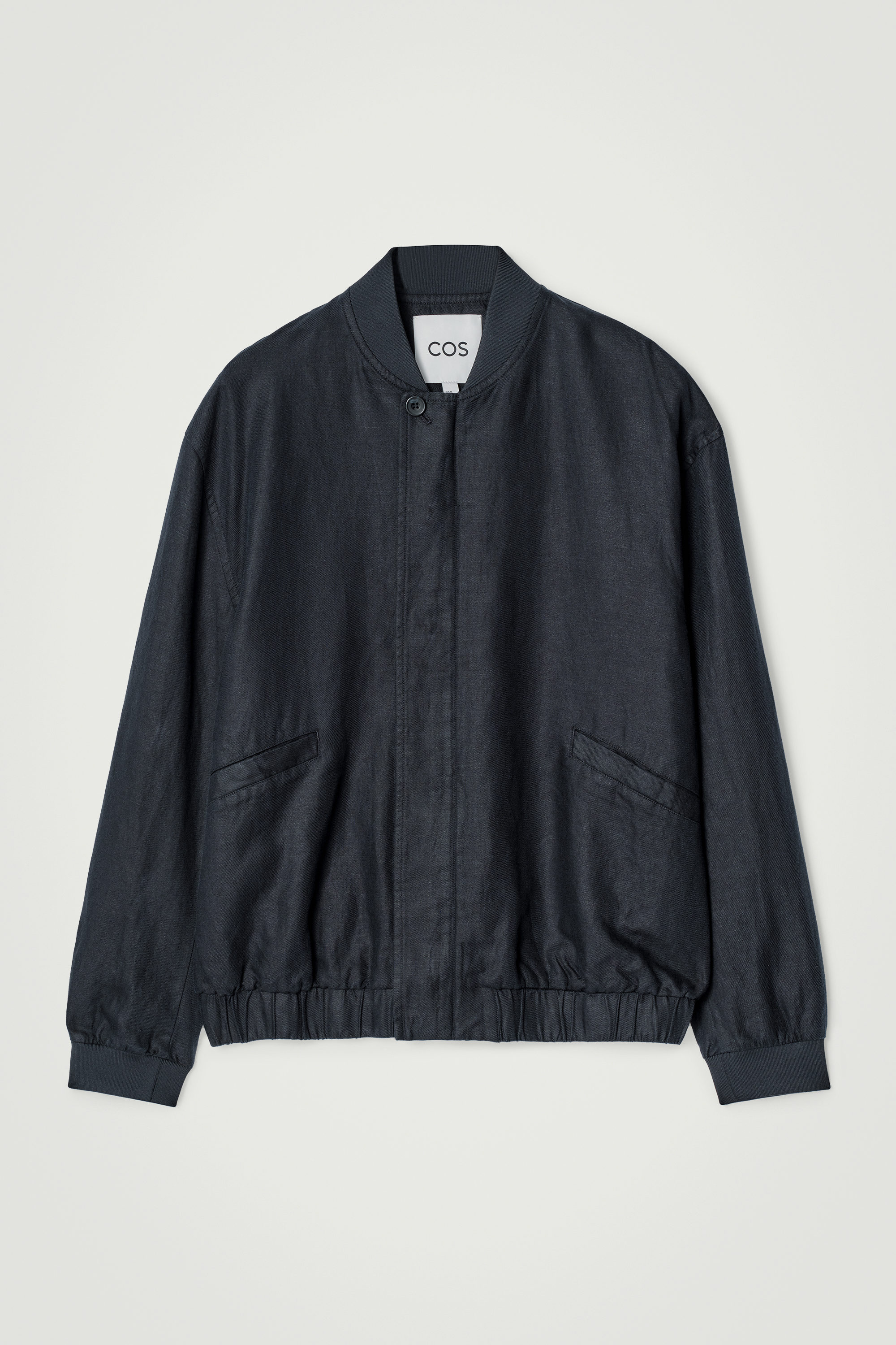 LINEN BOMBER JACKET - INDIGO