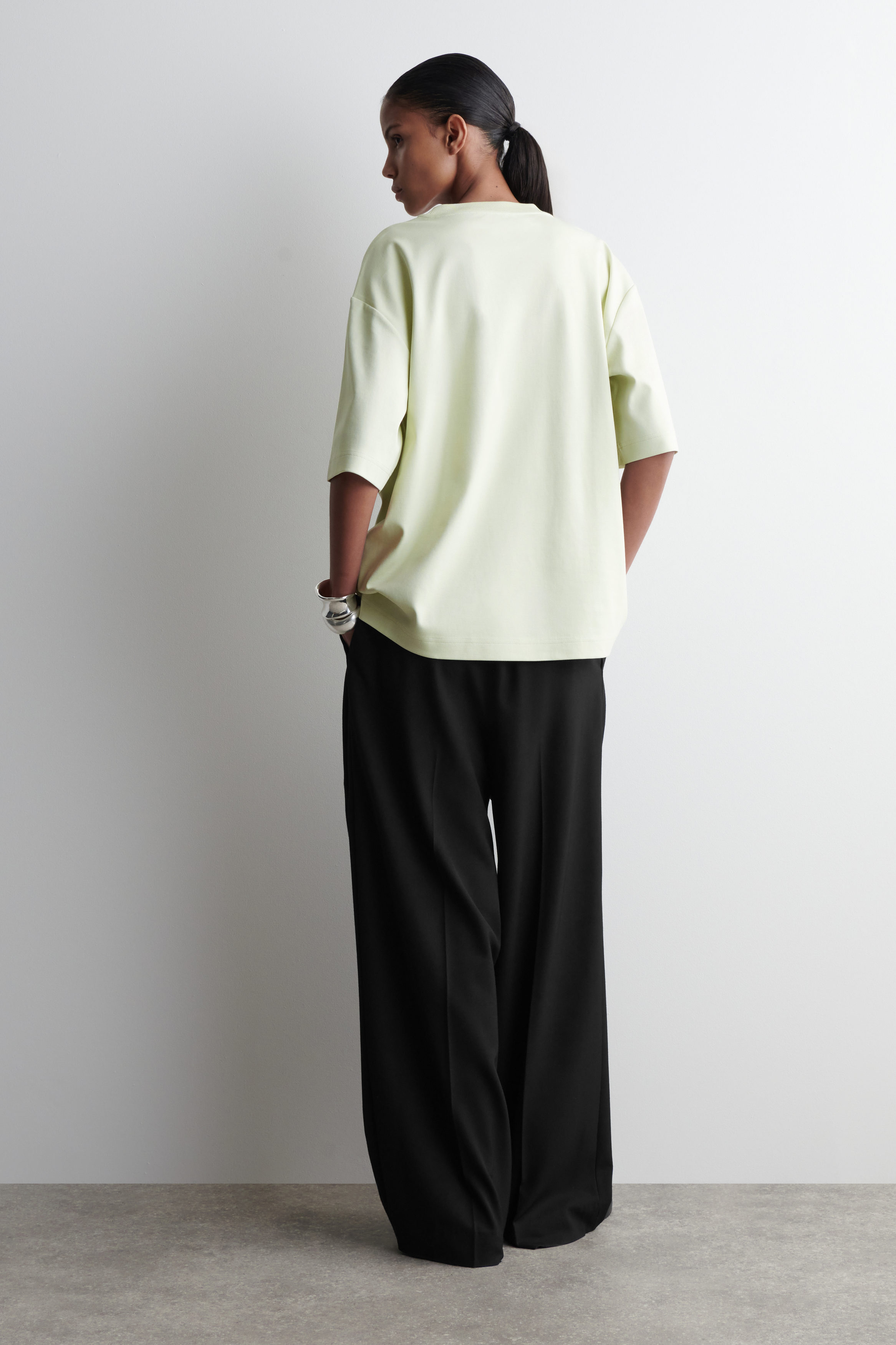 OVERSIZED COTTON T-SHIRT - LIGHT GREEN | COS