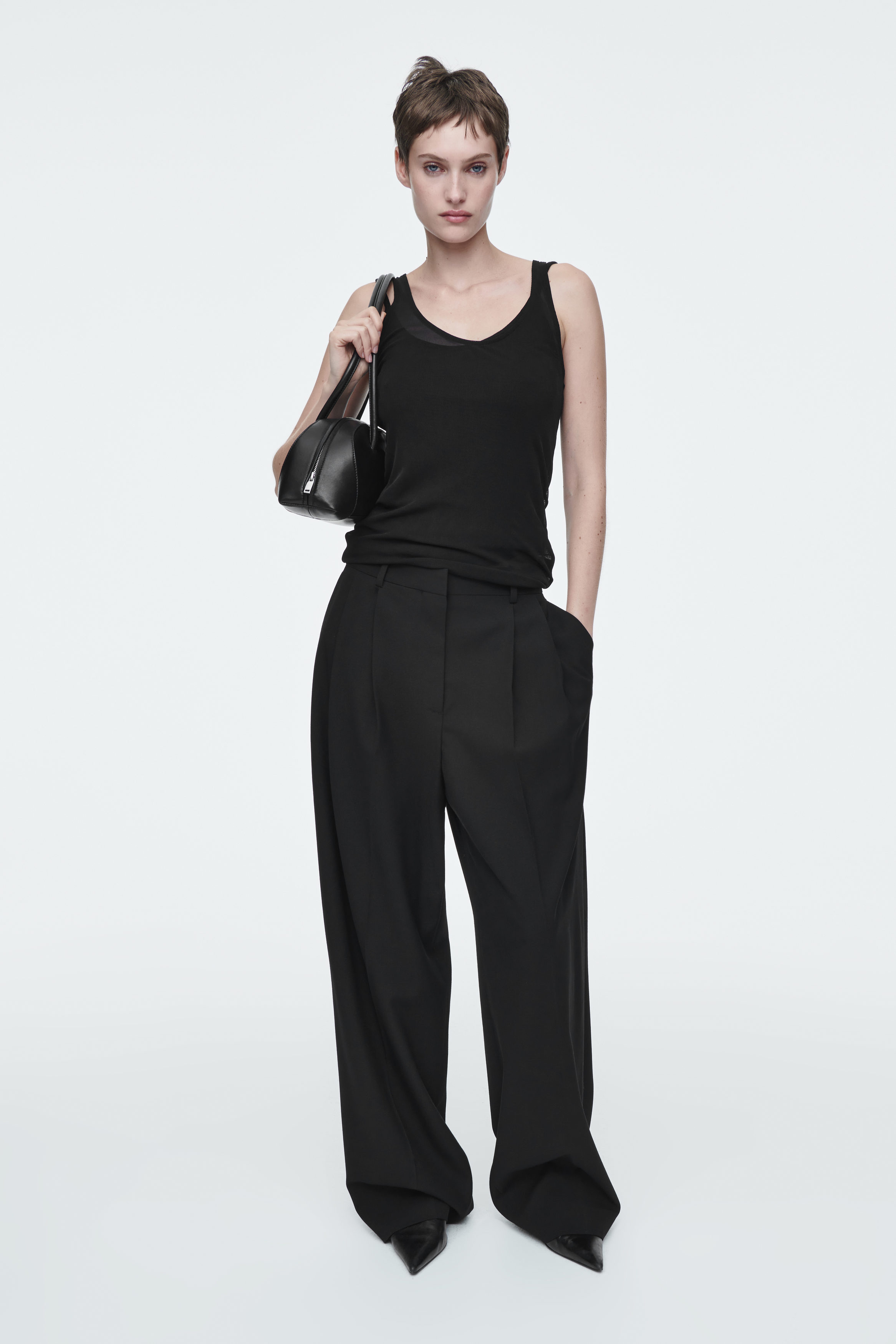 SILK TANK TOP - BLACK | COS