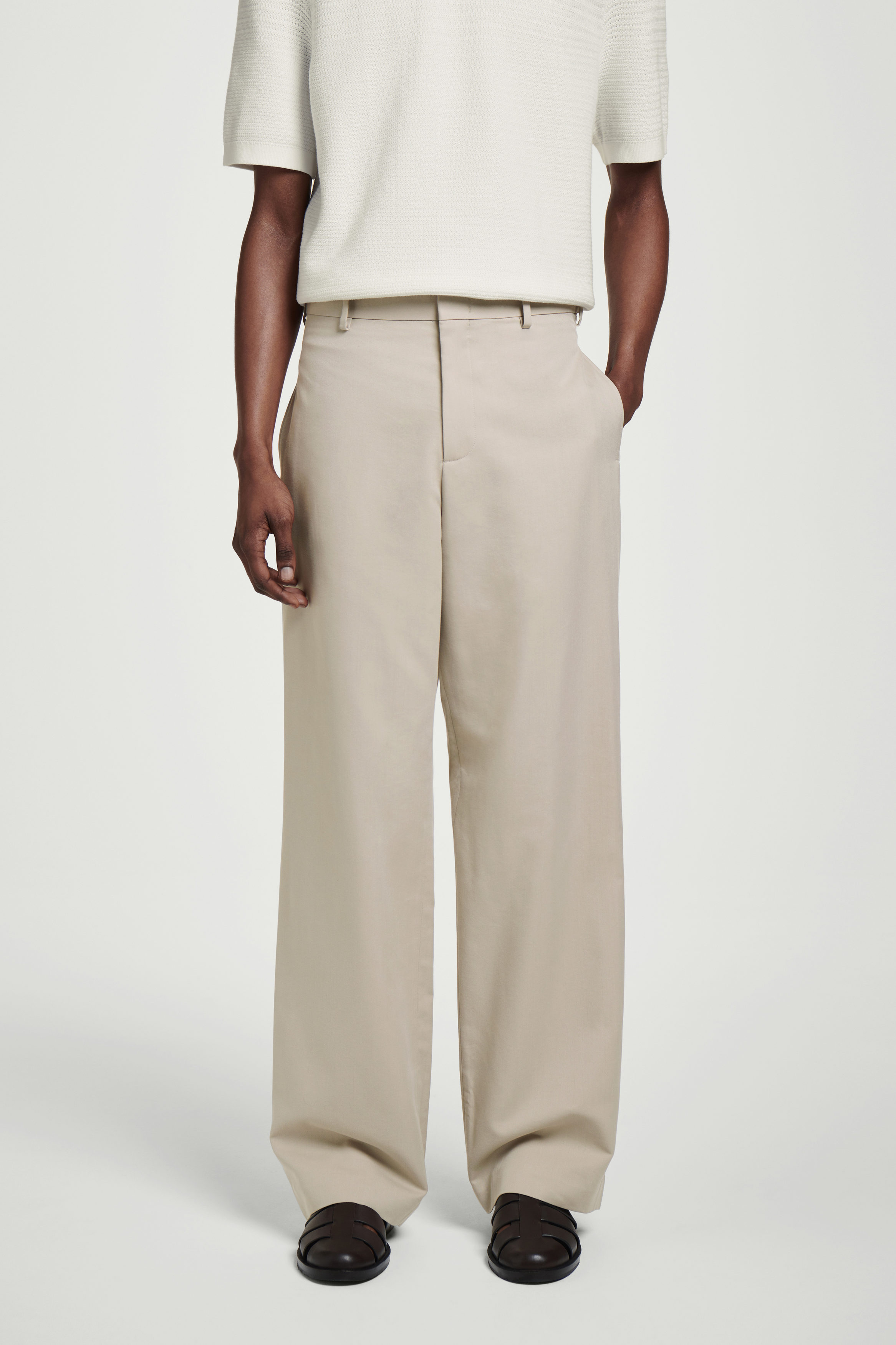 パンツ COS wide leg tailored twill trousers ZIGZAG STRIPE WIDE-LEG TROUSERS ジグザグストライプワイド