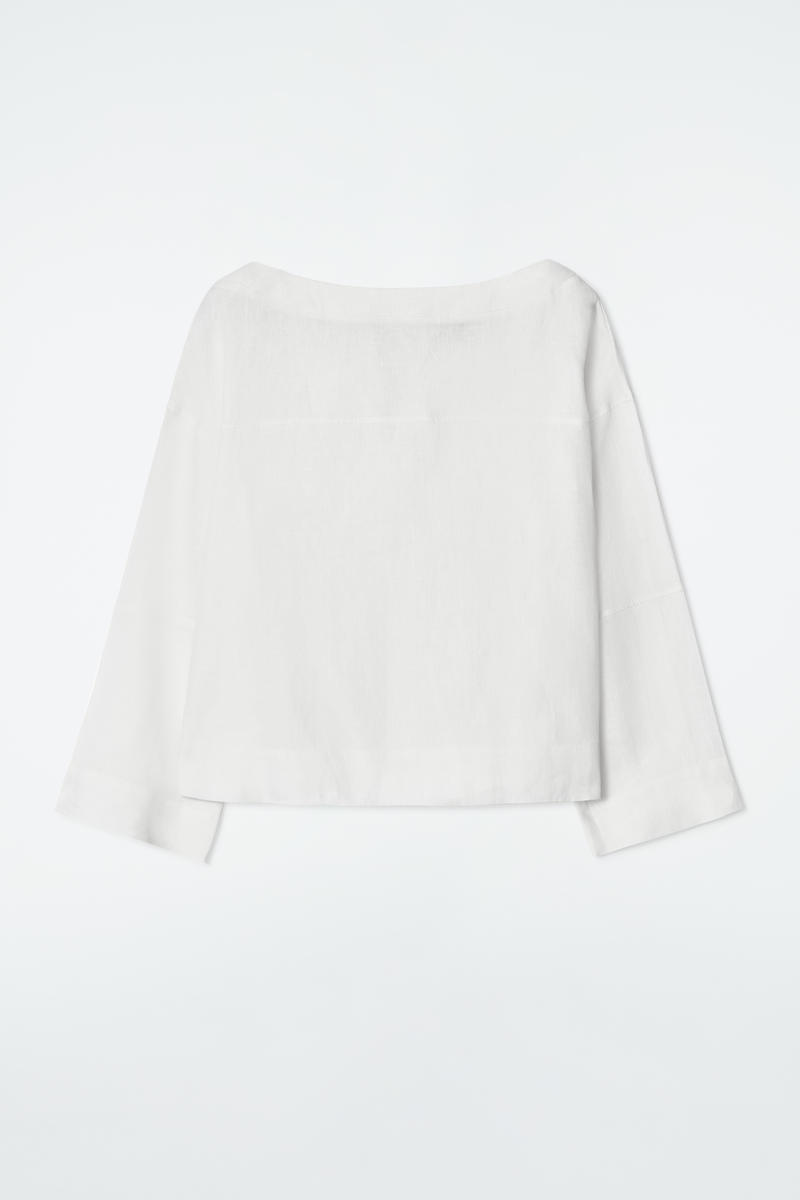 Tie-Detail Linen Blouse