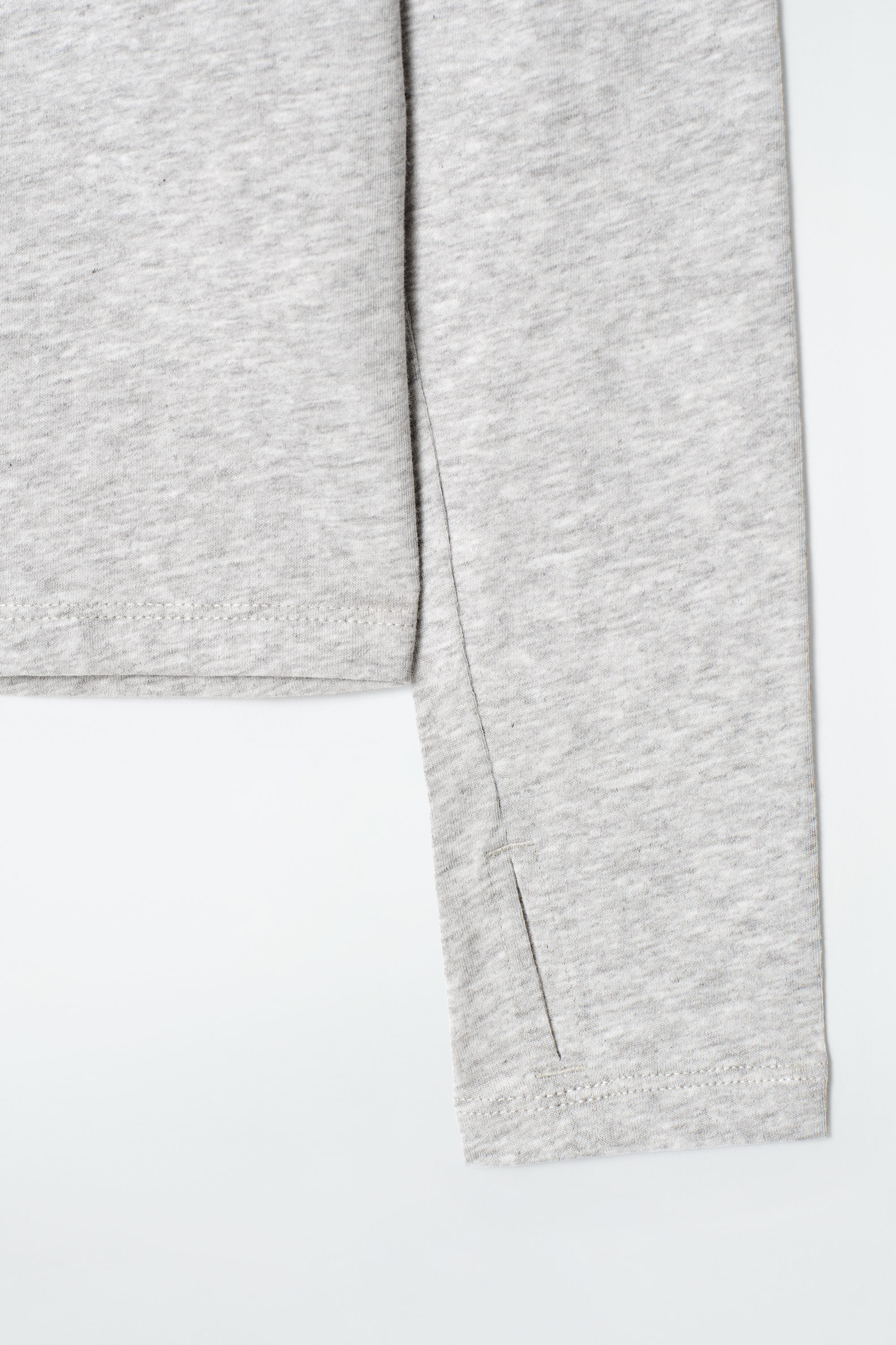 SLIM LIGHTWEIGHT LONG-SLEEVED TOP - GRAY MÉLANGE | COS