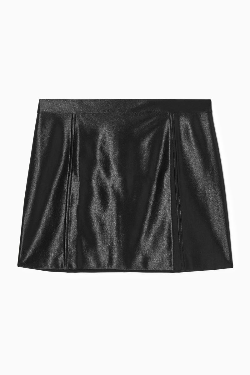 High-Shine Satin Mini Skirt