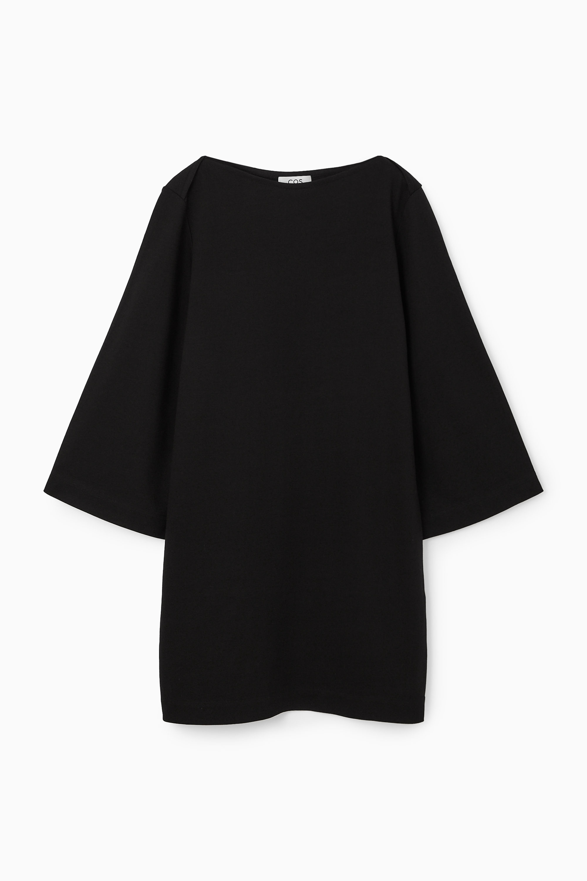 BOAT-NECK MINI T-SHIRT DRESS - BLACK | COS US