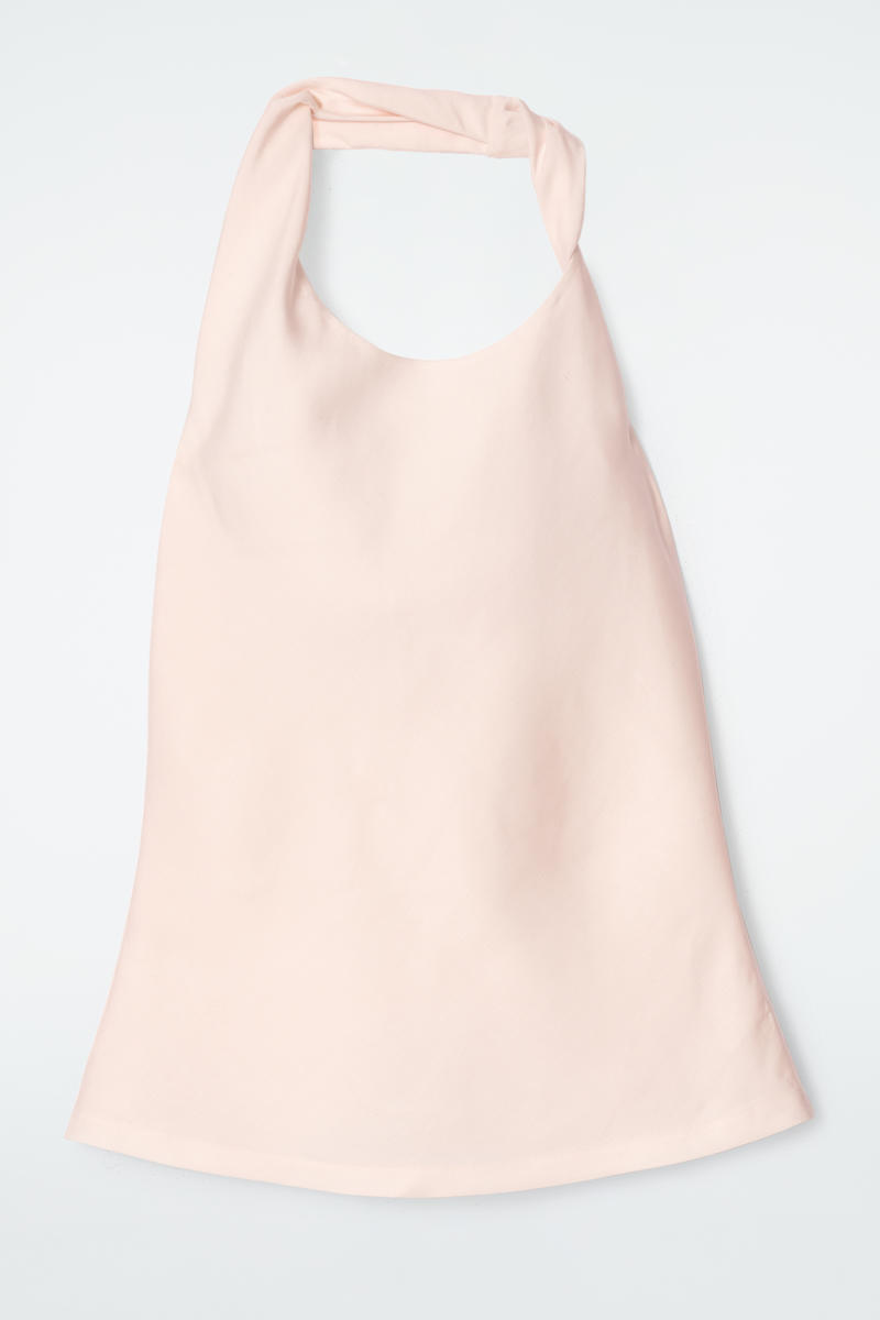 Twist-Detail Linen-Blend Top in Orange