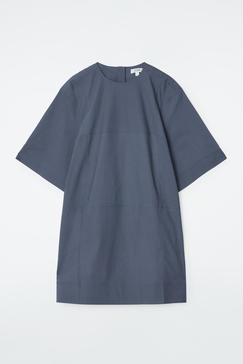 Oversized Panelled Poplin T-Shirt Dress