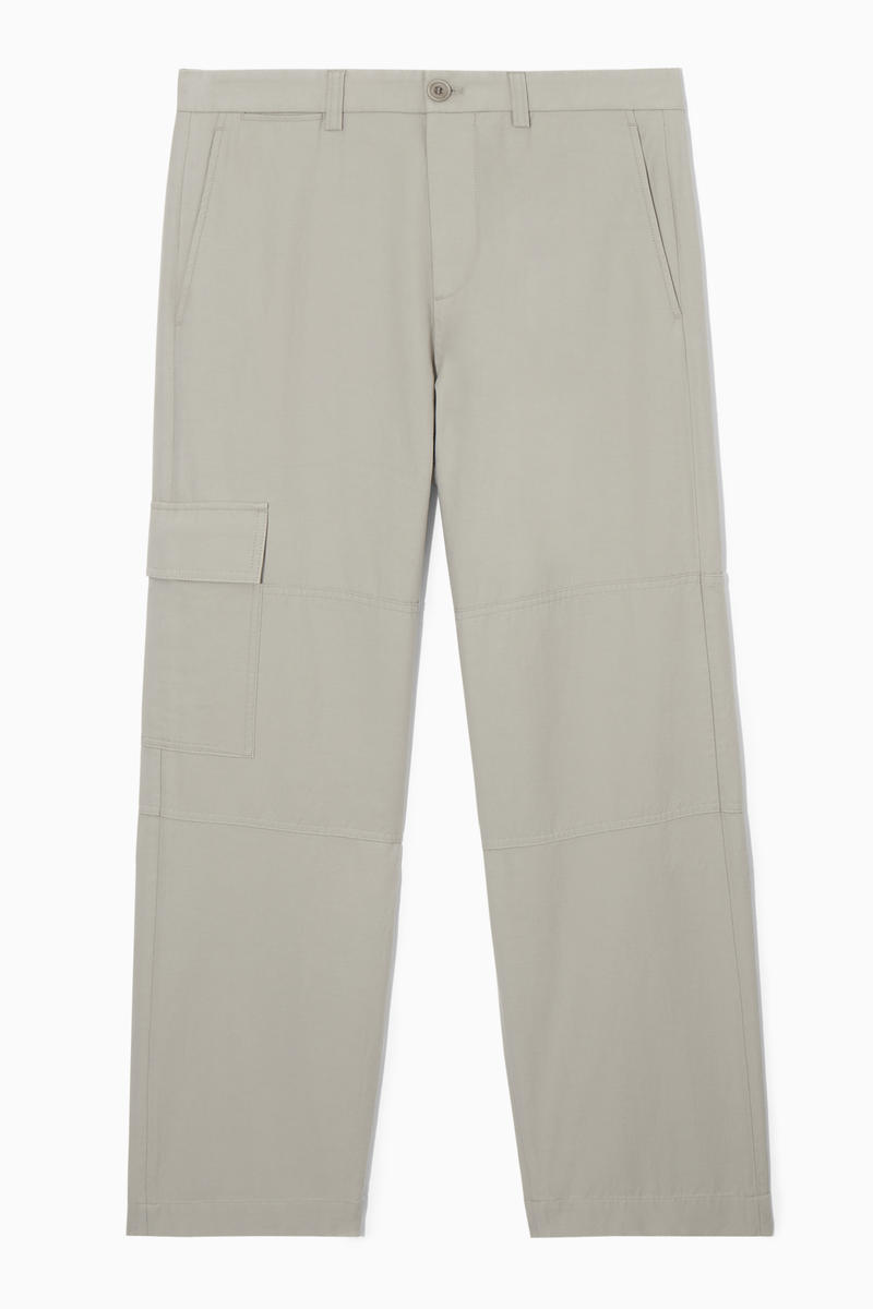 Tapered Utility Trousers in Beige