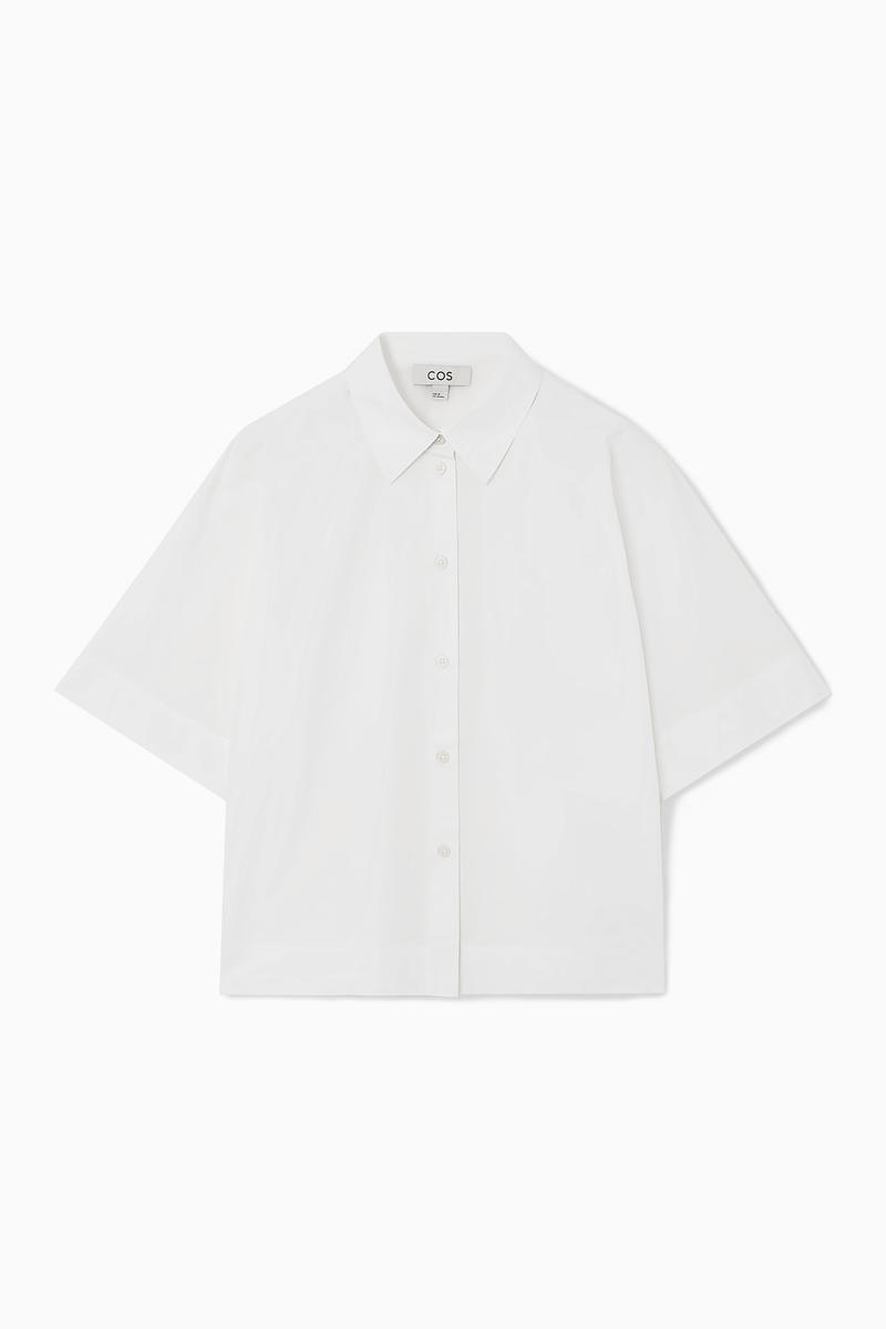 Boxy Short-Sleeved Poplin Shirt