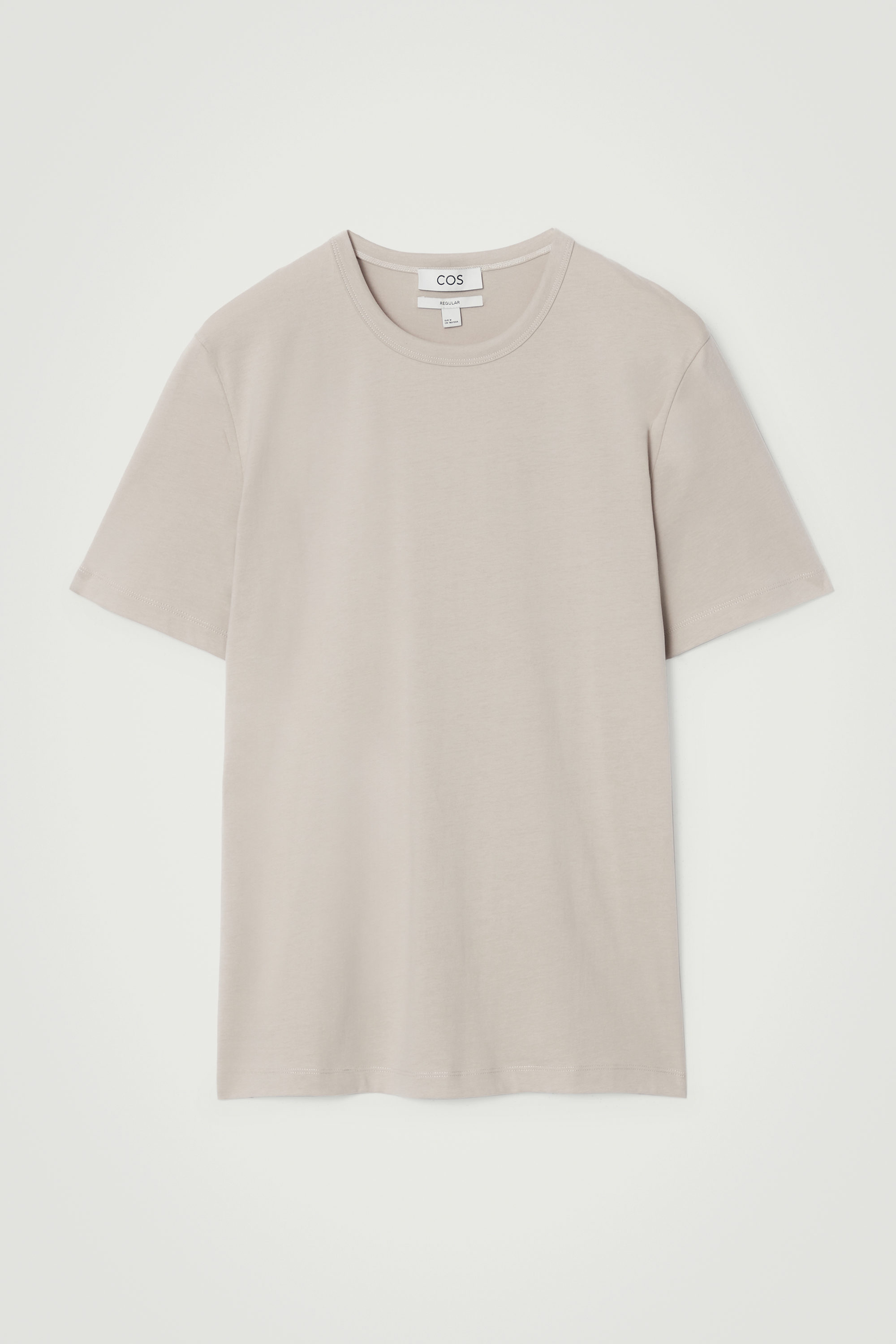 REGULAR BRUSHED-COTTON T-SHIRT - BEIGE | COS